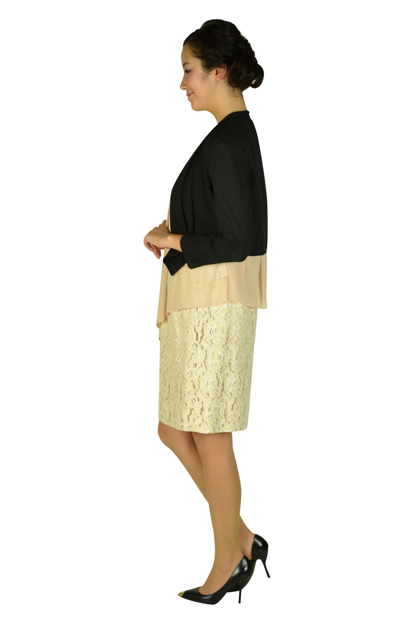 フェミニンレーススカートドレスセット