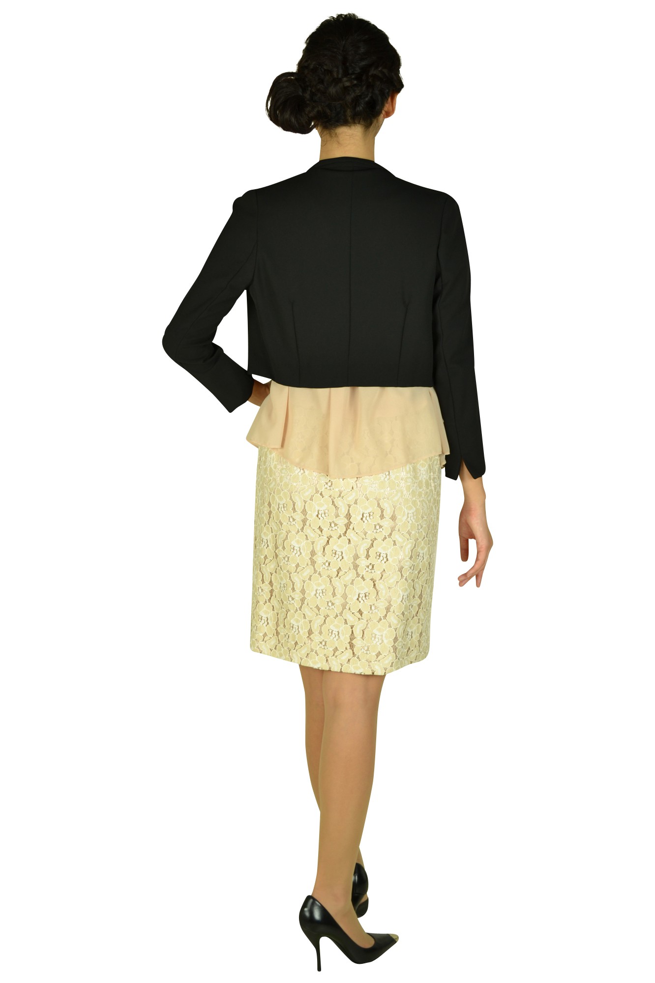 フェミニンレーススカートドレスセット