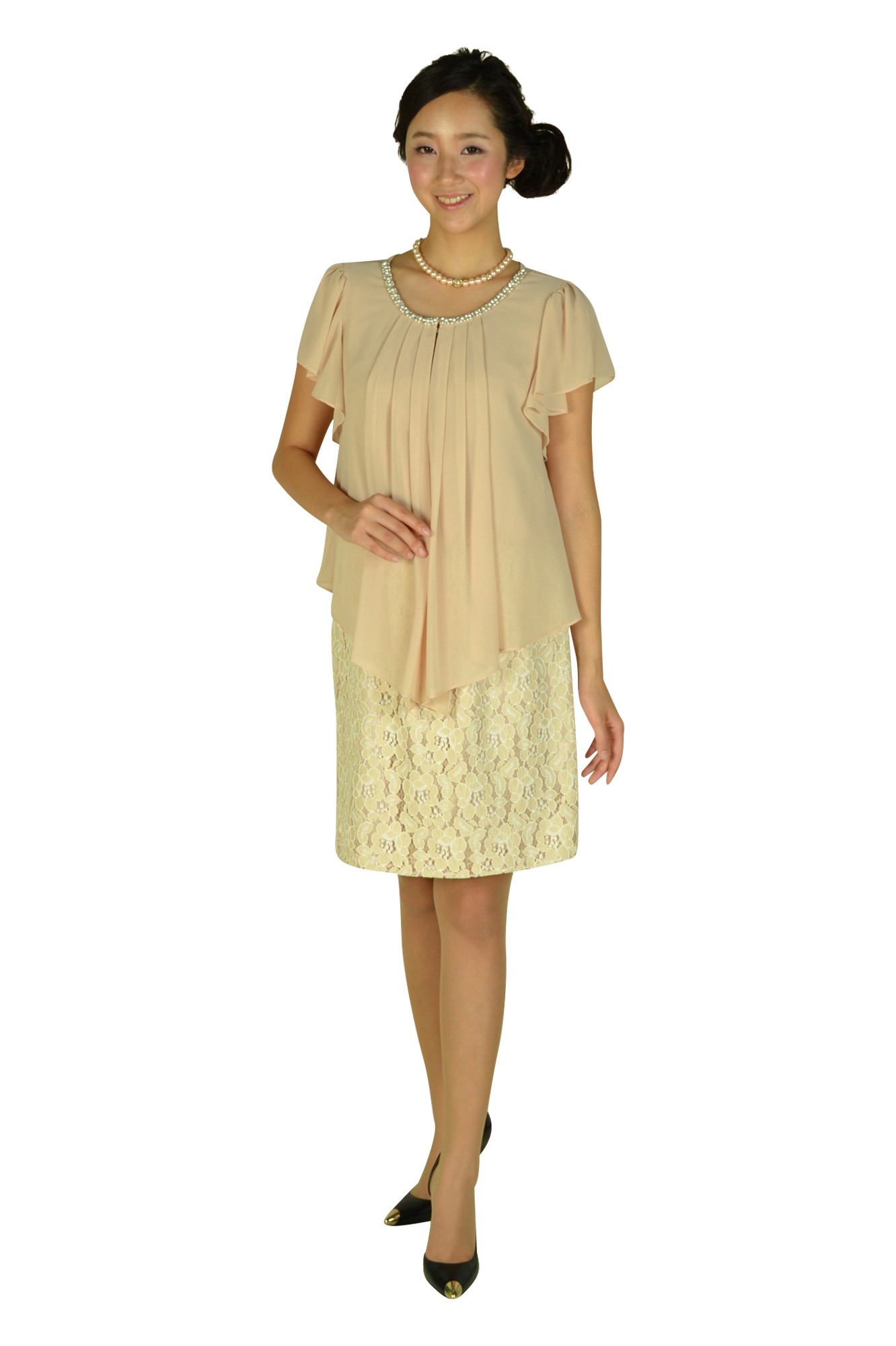 フェミニンレーススカートドレスセット