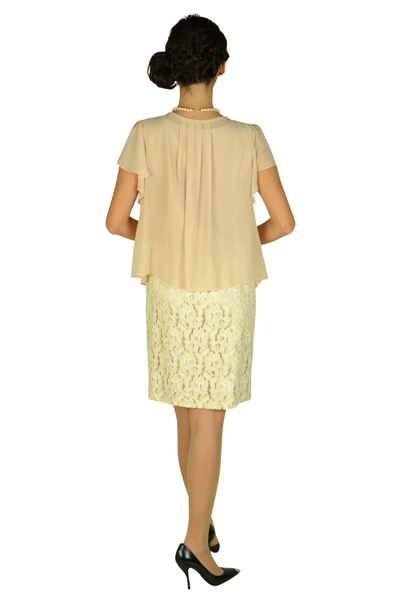 フェミニンレーススカートドレスセット