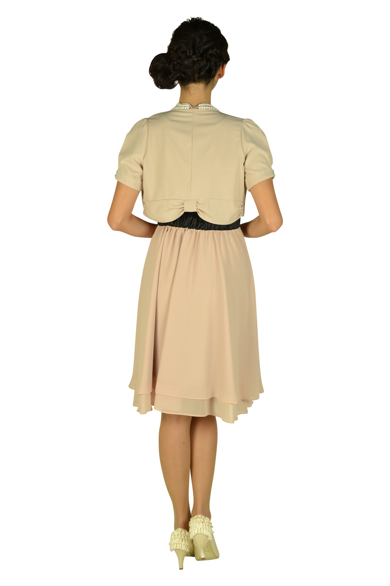 ウエストローズピンクベージュドレスセット