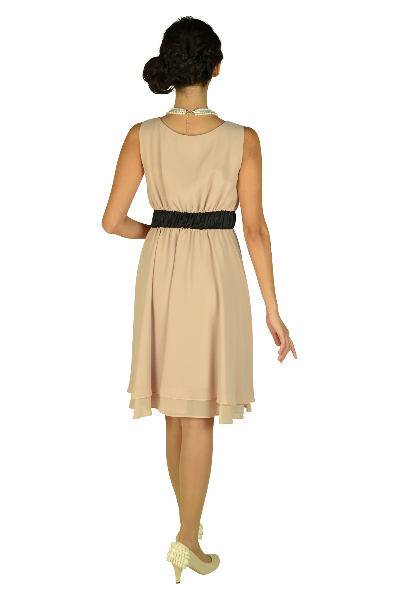 ウエストローズピンクベージュドレスセット