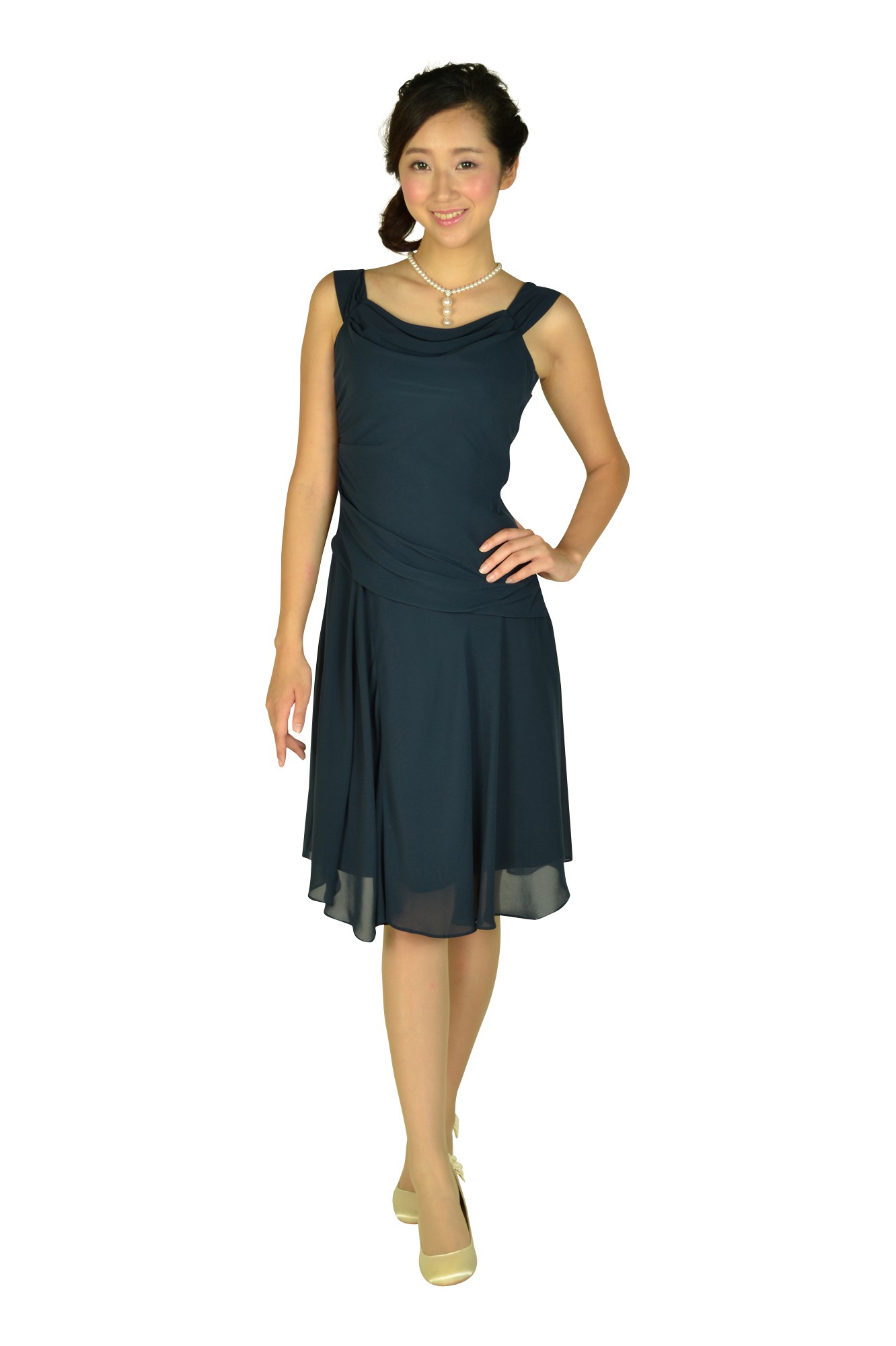 アシンメトリーネイビードレスセット