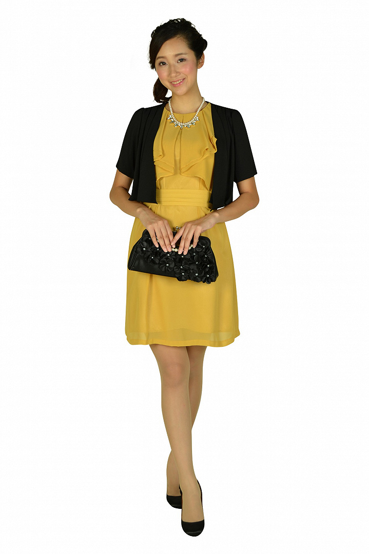 ノースリーブイエローカラードレスセット