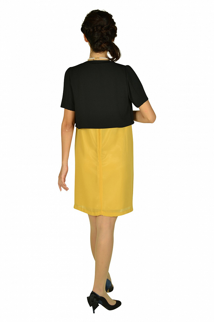 ノースリーブイエローカラードレスセット