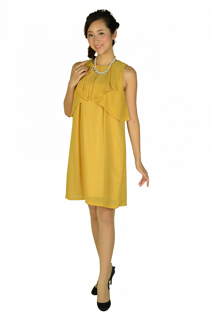 ノースリーブイエローカラードレスセット
