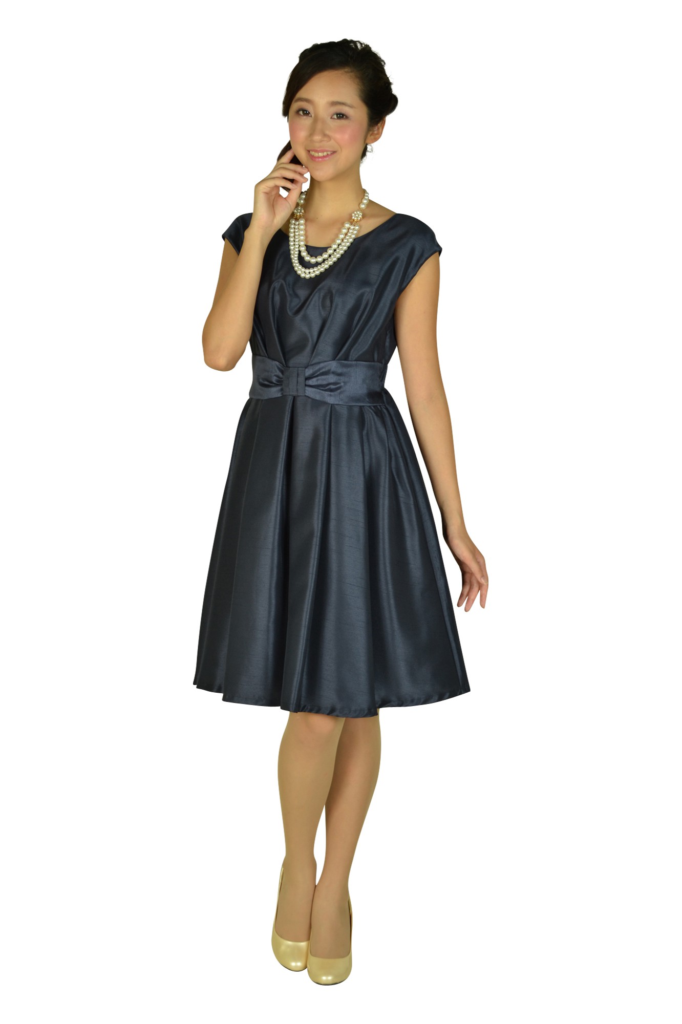 ウエストリボンネイビードレスセット