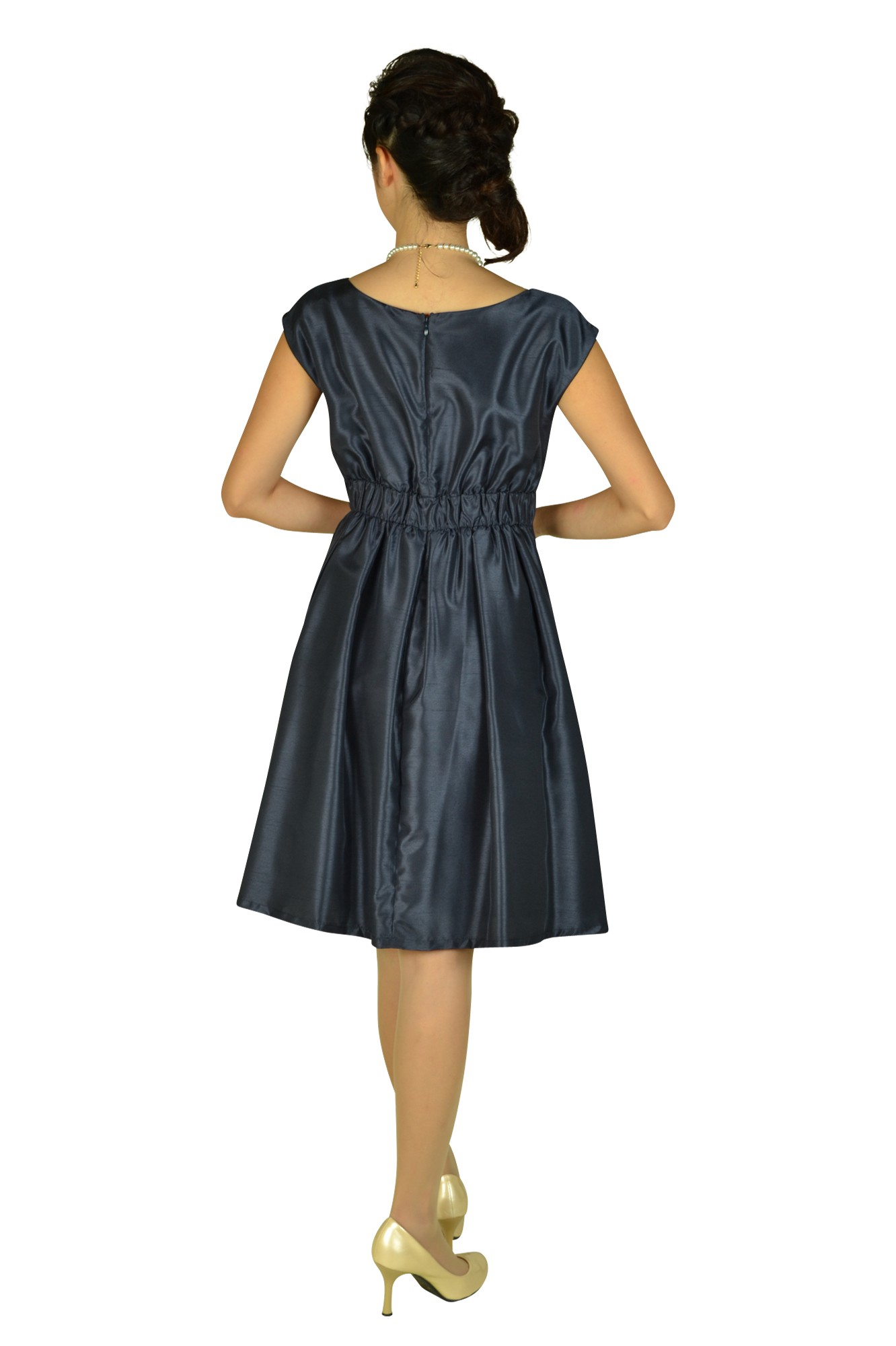 ウエストリボンネイビードレスセット