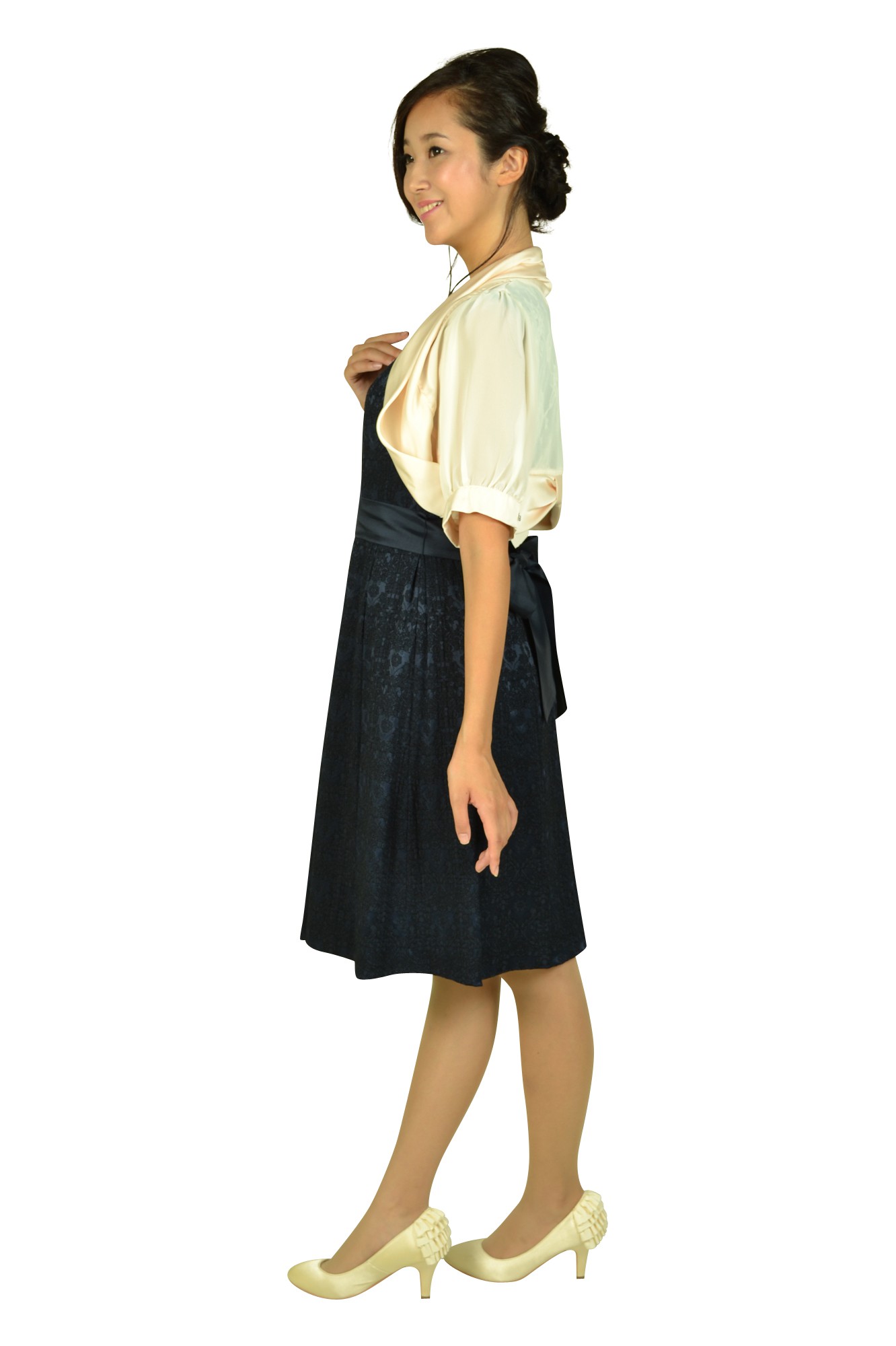 デザインレースネイビードレスセット