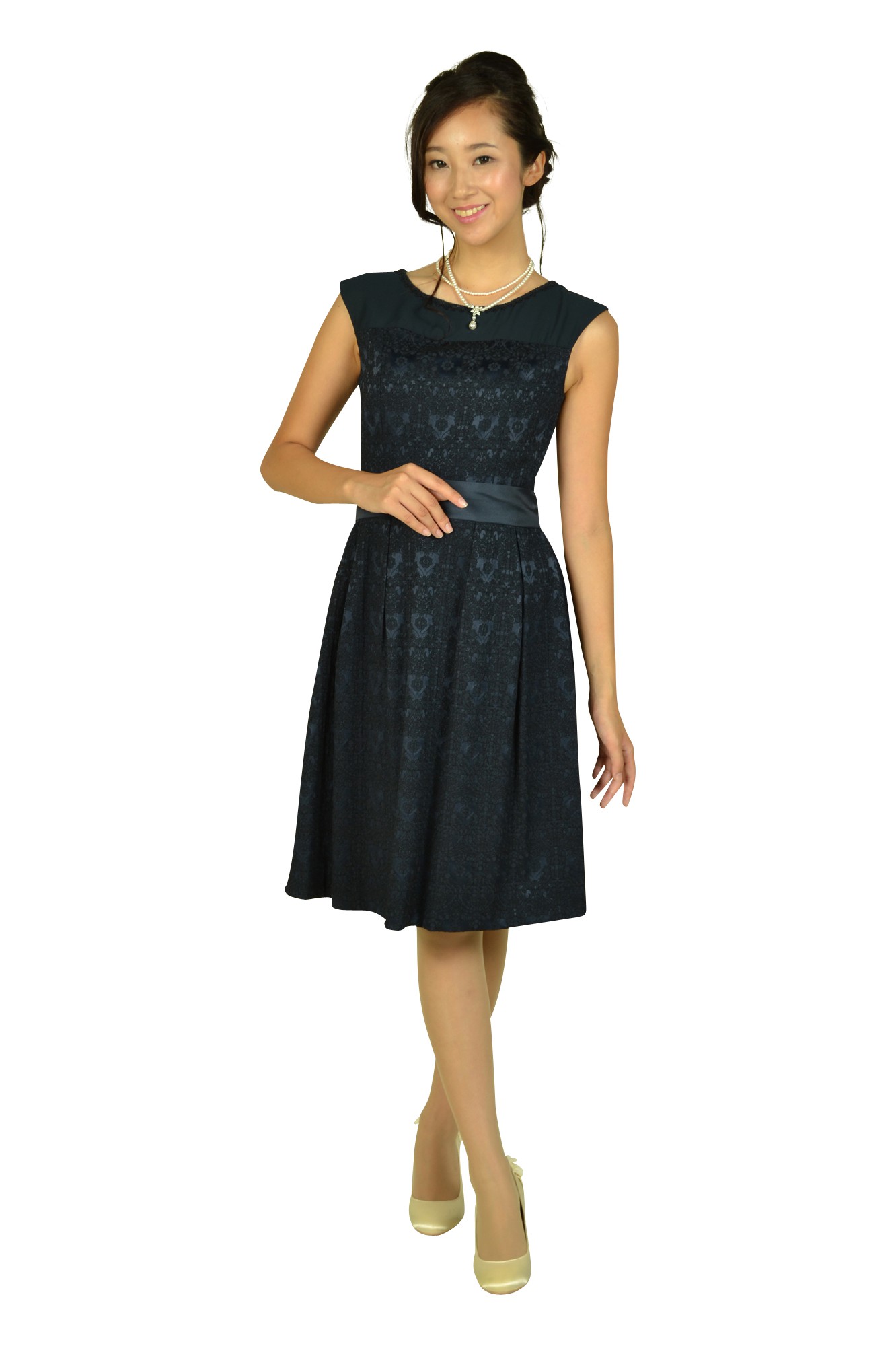 デザインレースネイビードレスセット