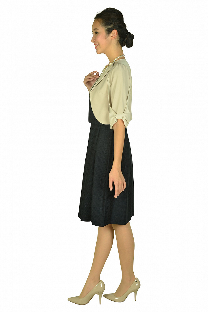 ループツイードネイビードレスセット