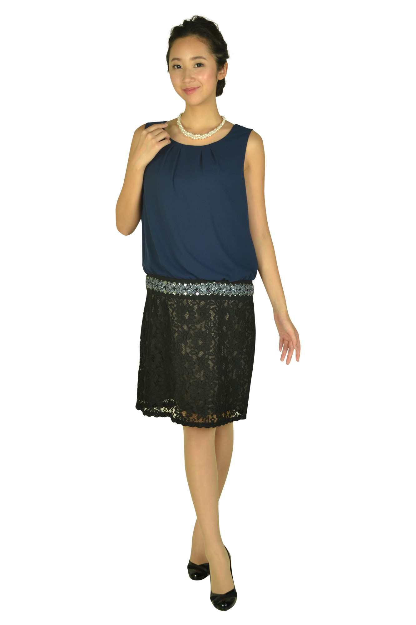 ウエストビジュネイビードレスセット