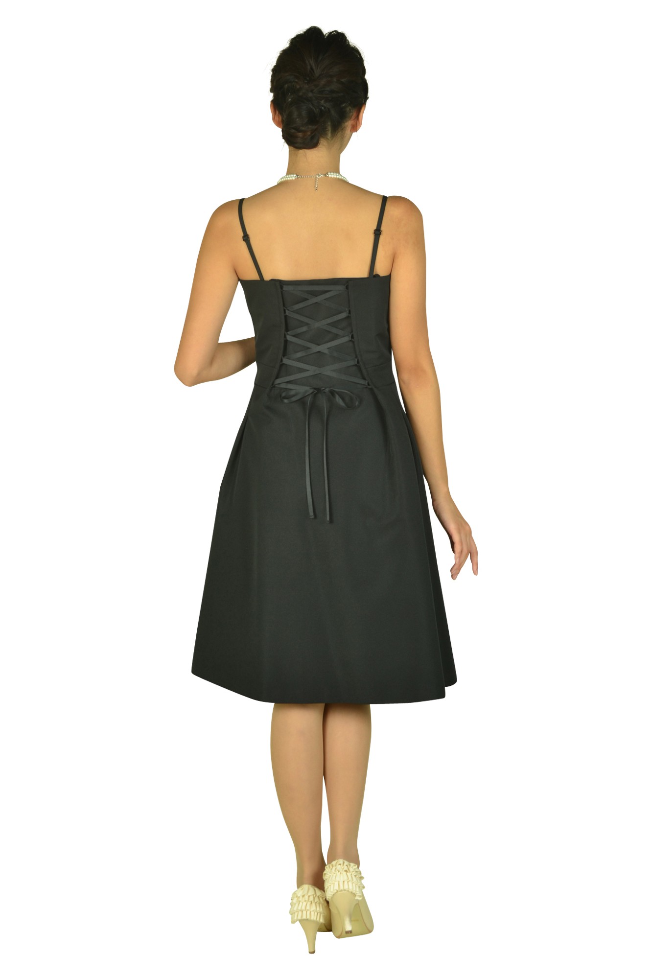 レースボレロ&タックブラックドレスセット