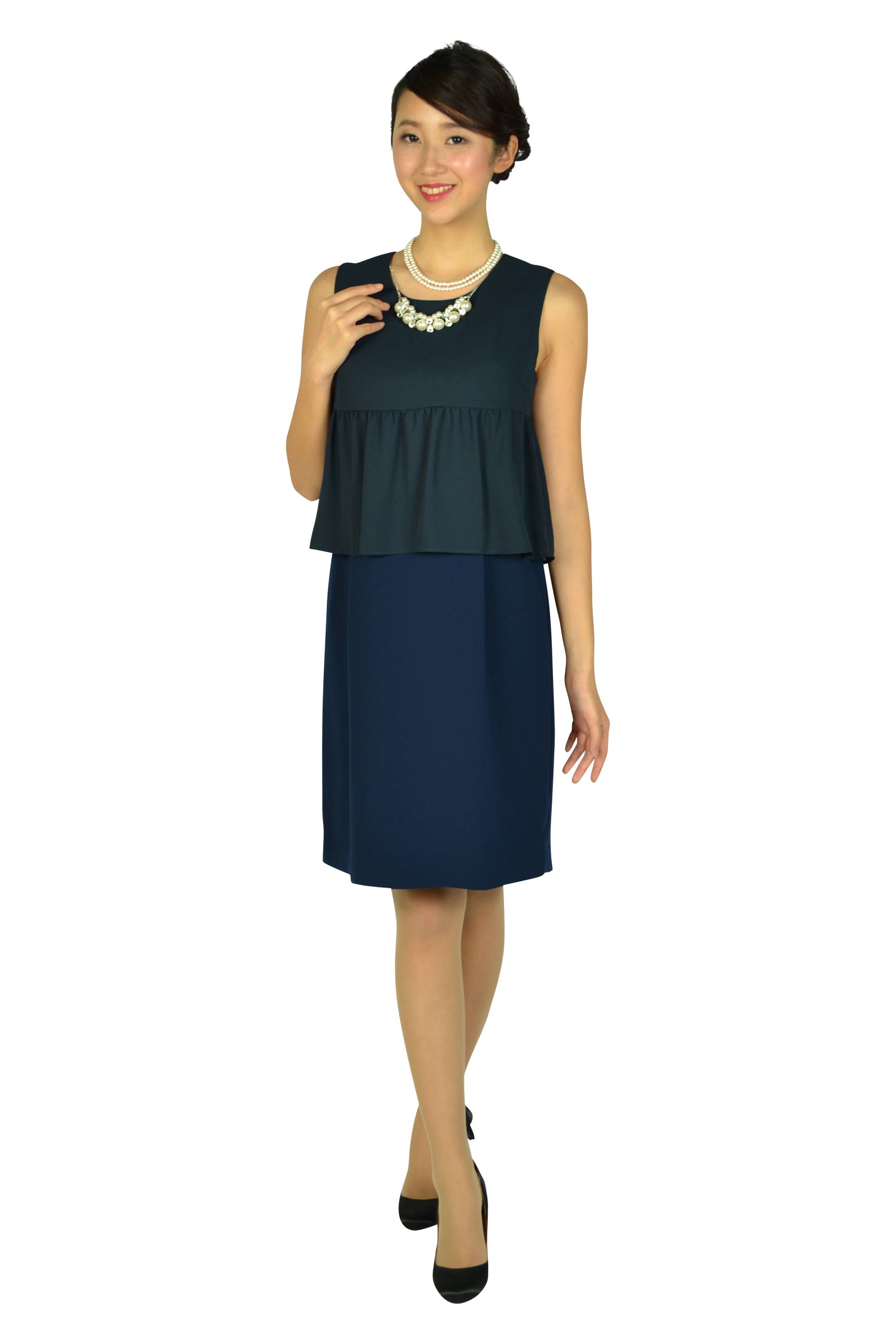 ぺプラムネイビードレスセット