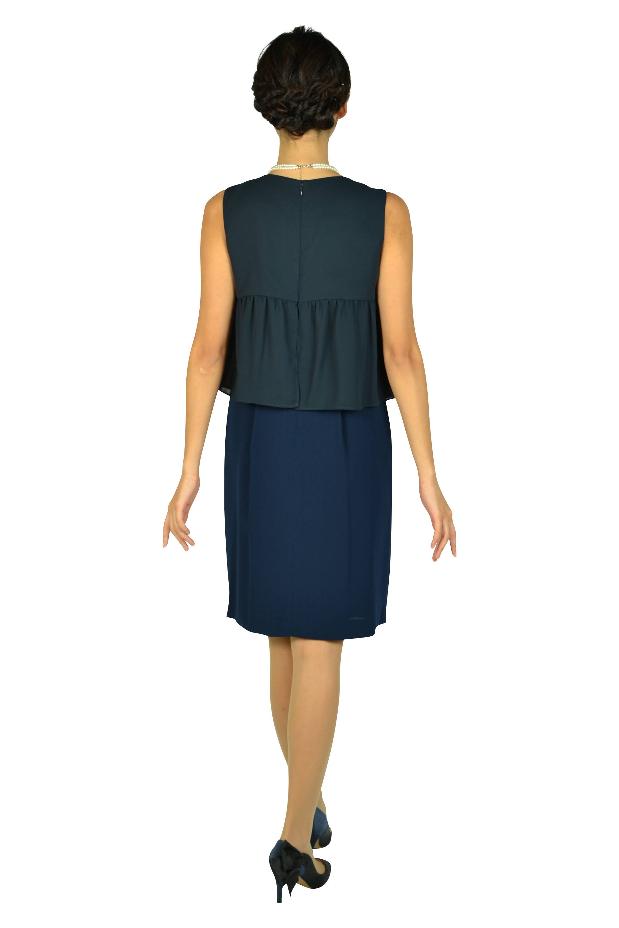 ぺプラムネイビードレスセット