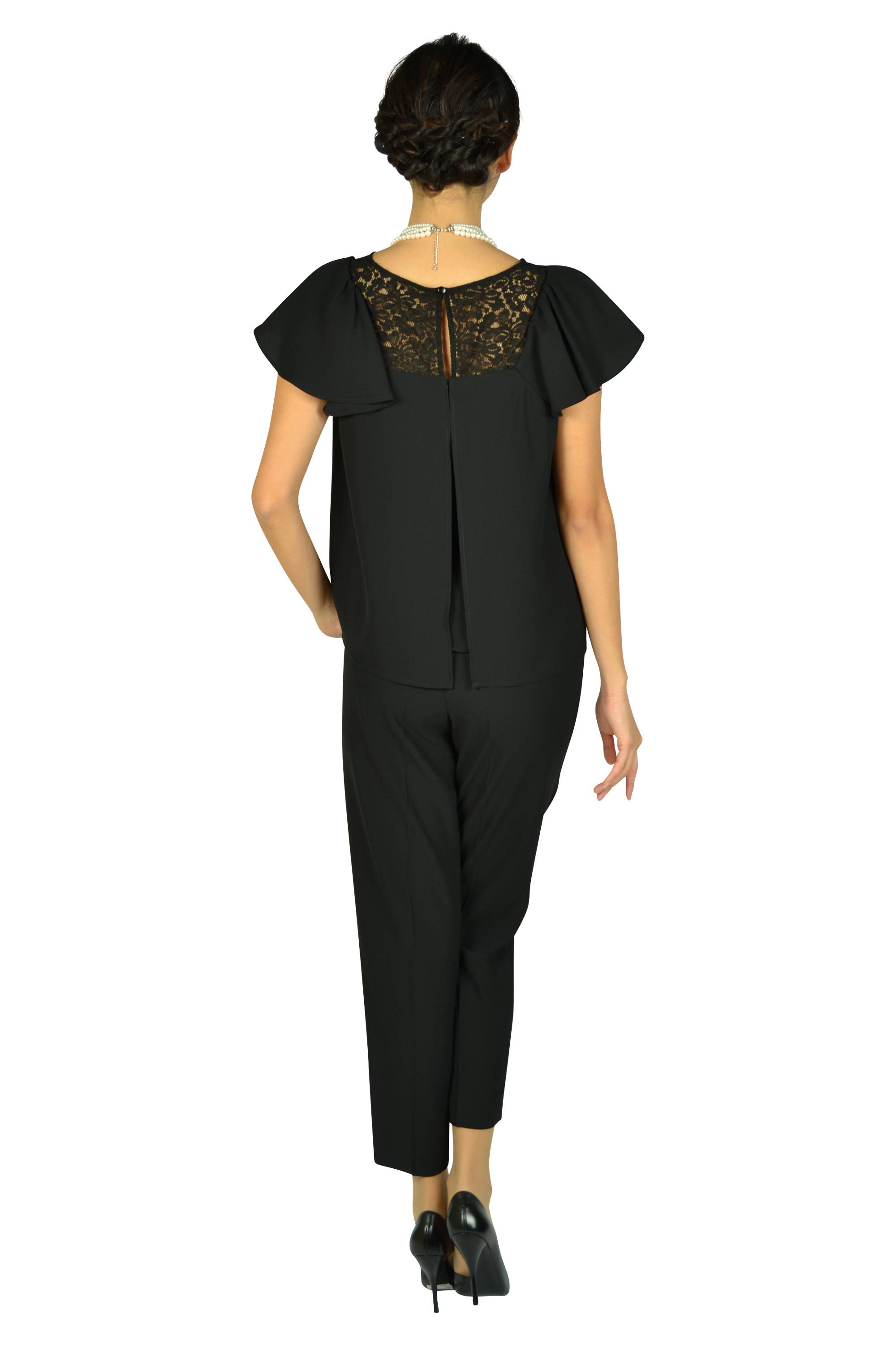 フレア袖ブラックパンツドレスセット