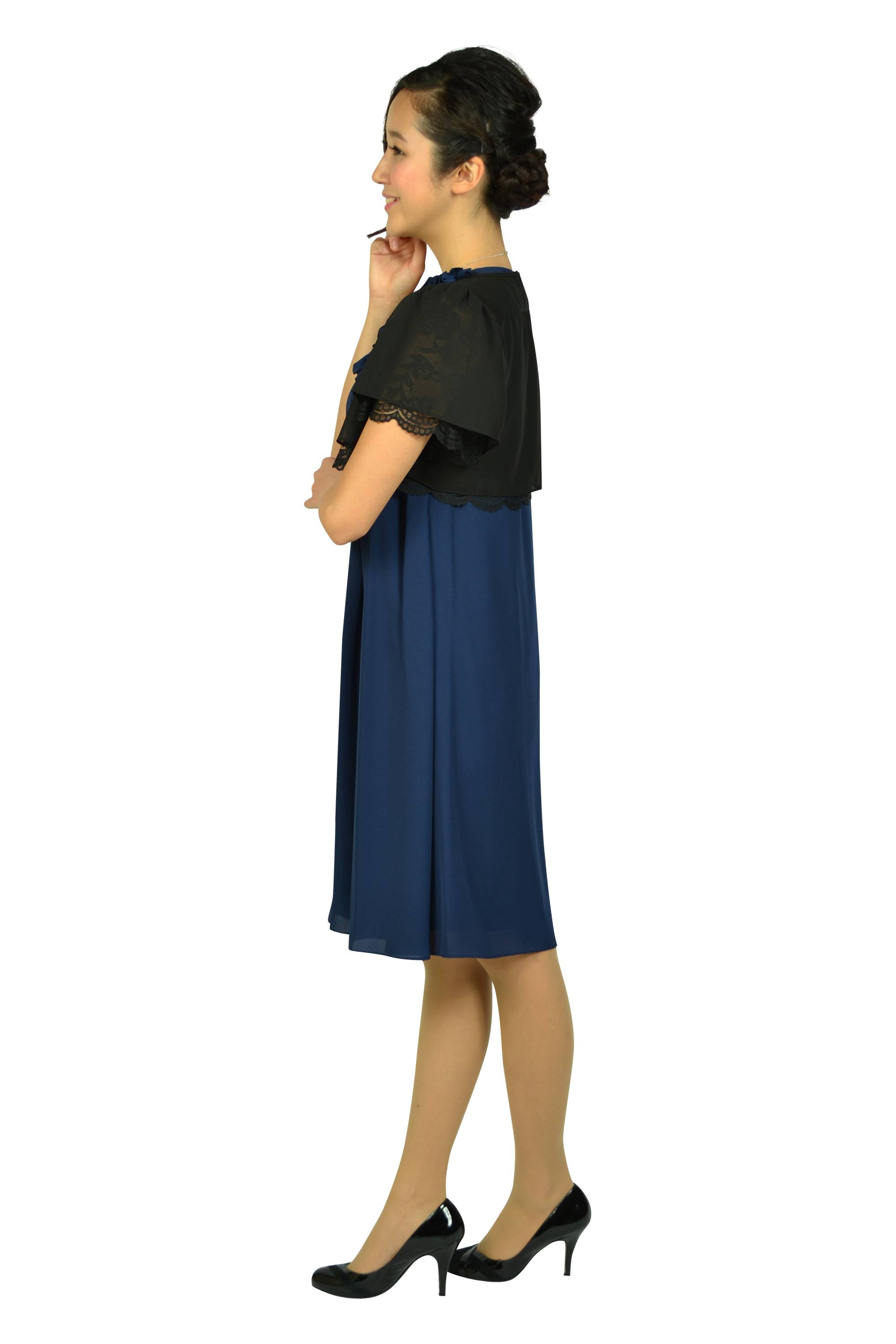 フラワーコサージュネイビードレスセット