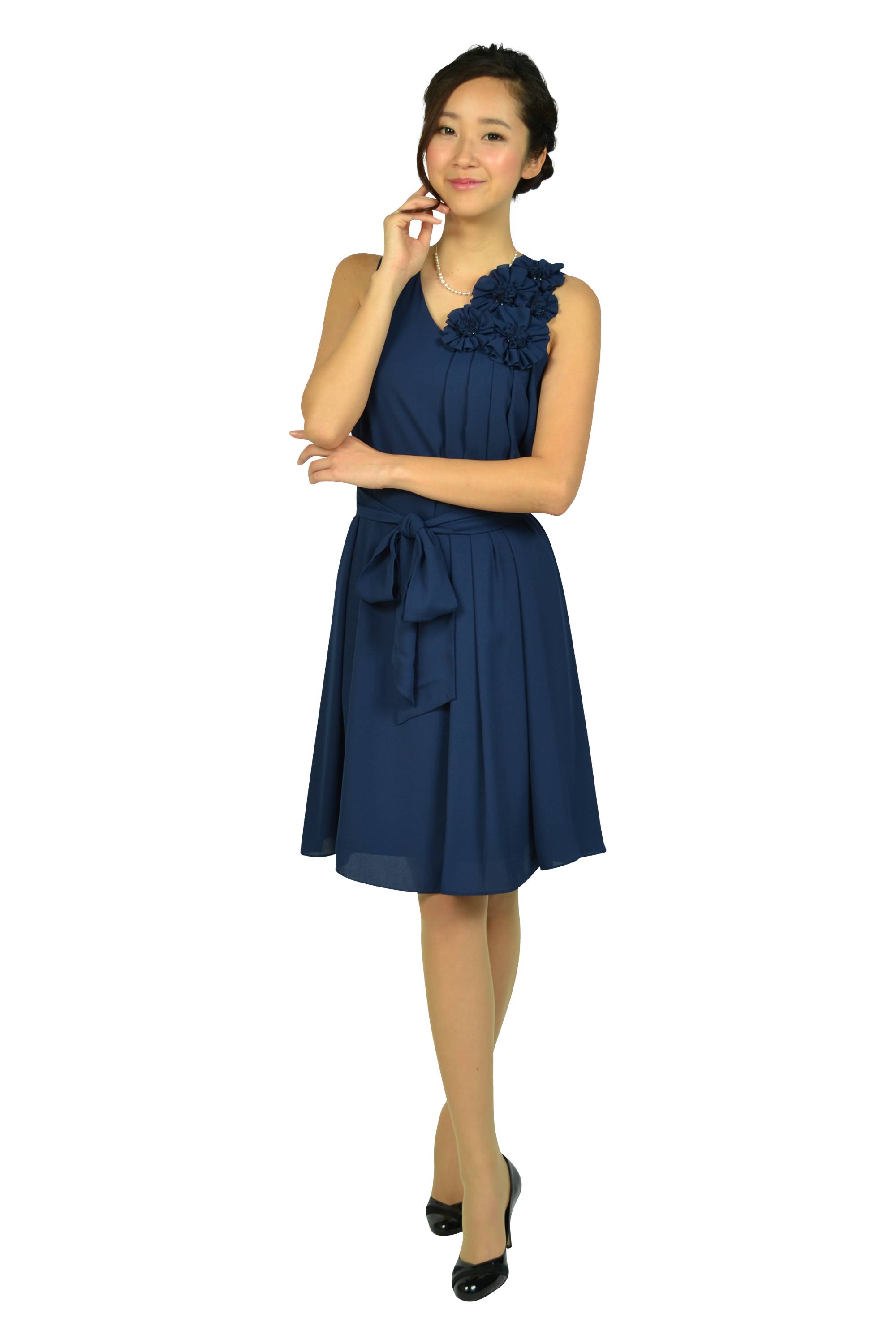 フラワーコサージュネイビードレスセット