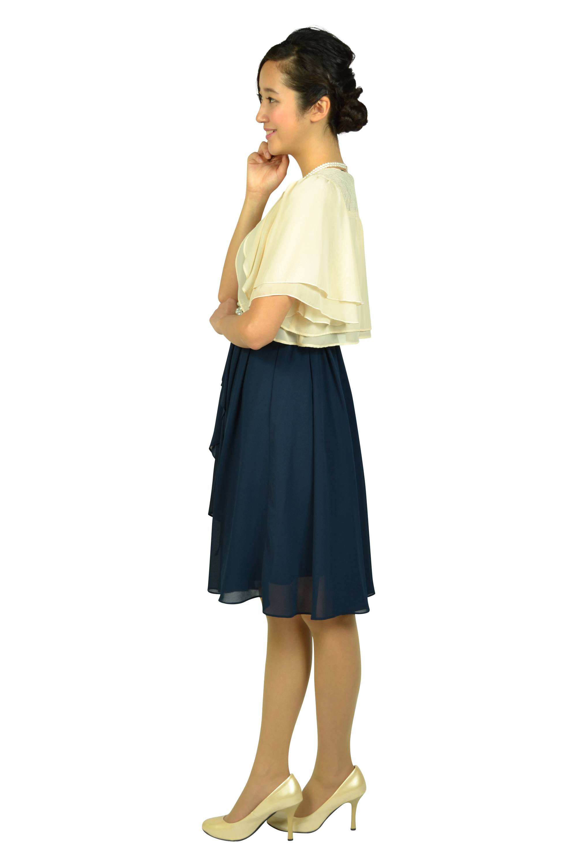 ウェストビジュシフォンネイビードレスセット