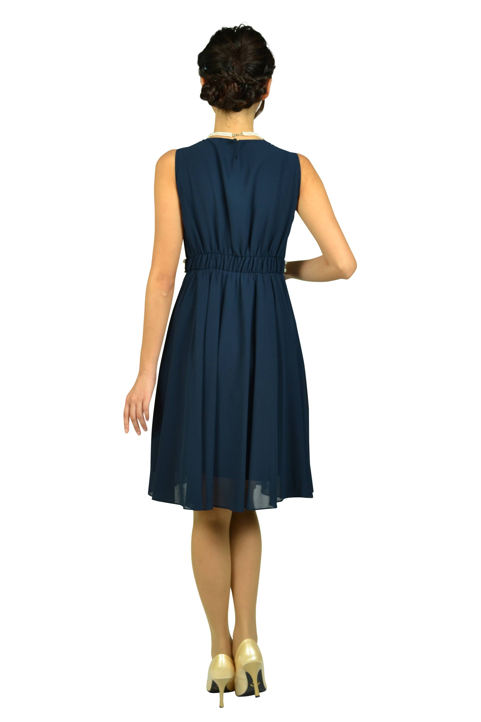 ウェストビジュシフォンネイビードレスセット