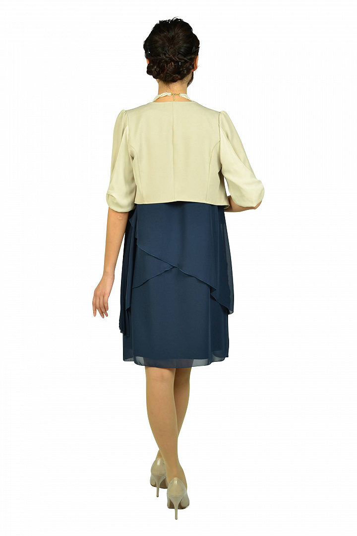 サイドプリーツネイビードレスセット