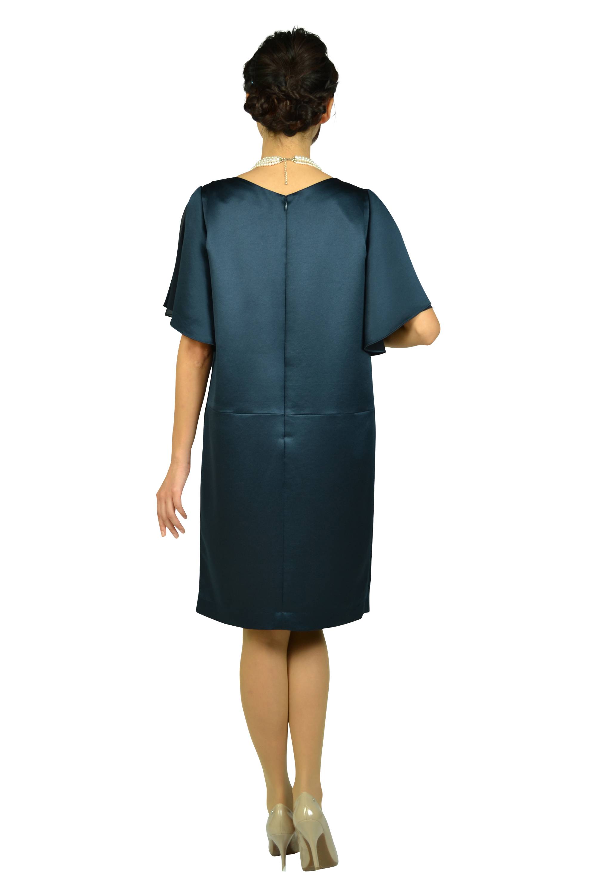 光沢ネイビーゆったりドレスセット