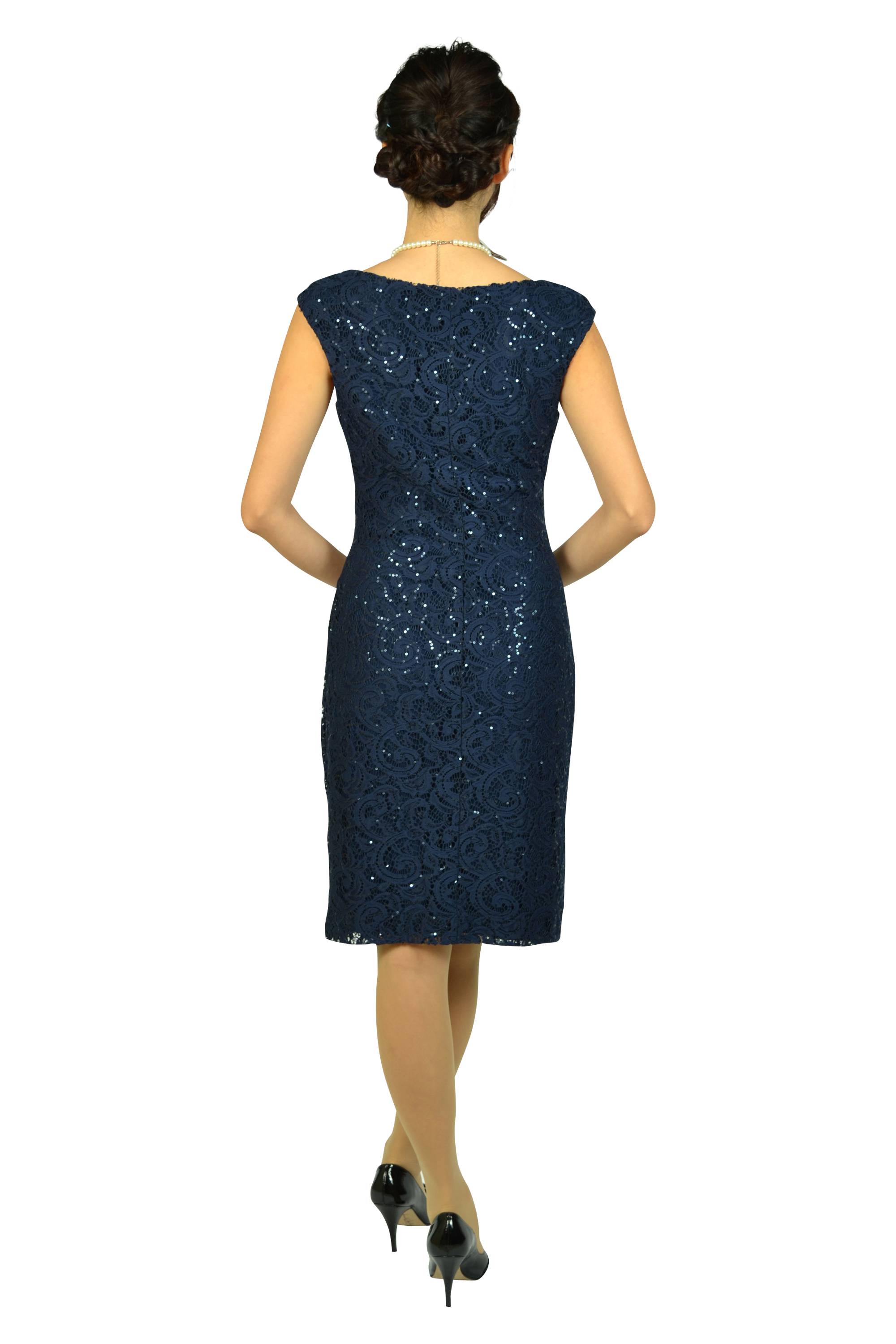 レーススパンコールネイビードレスセット