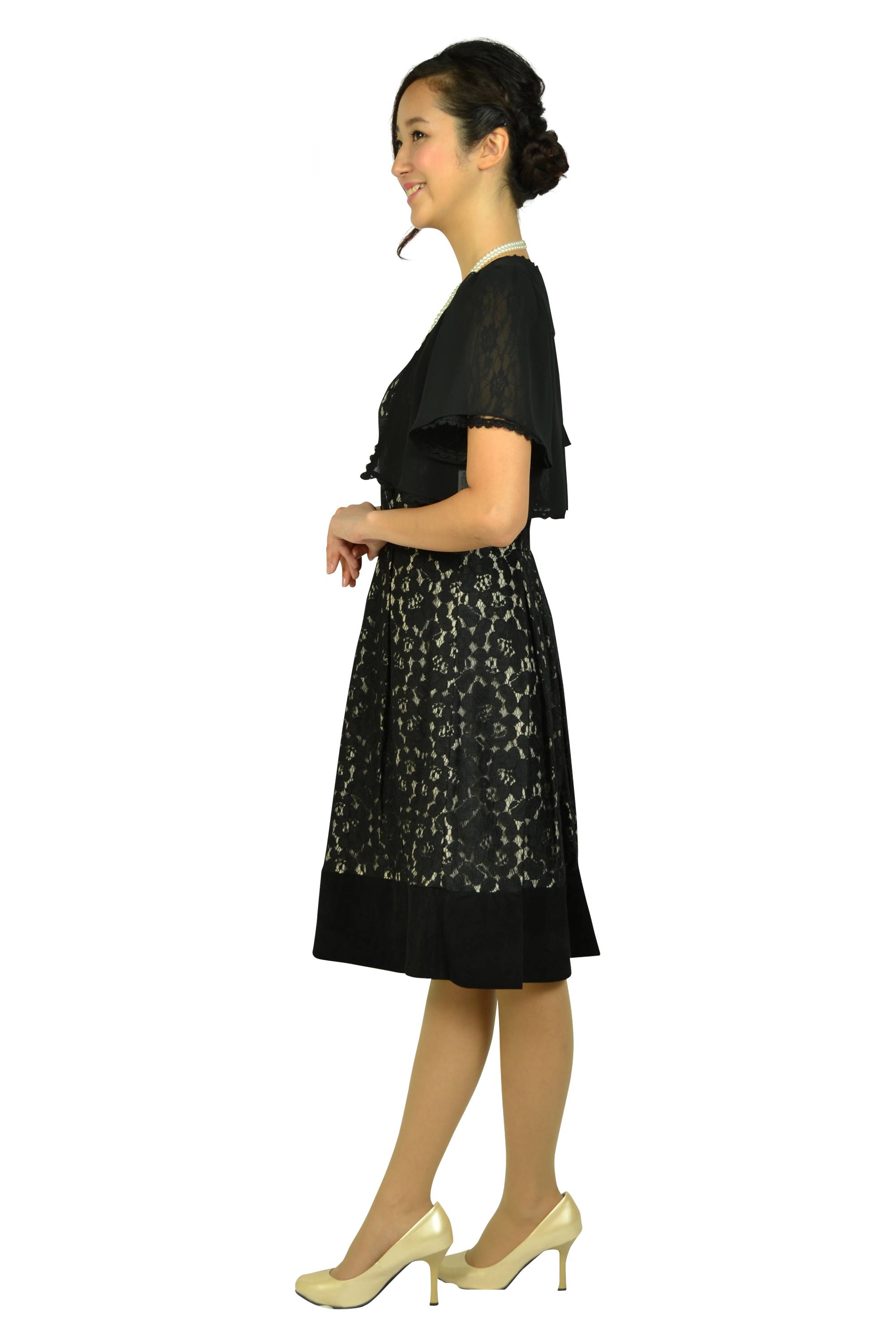 ブラックフラワーレースドレスセット