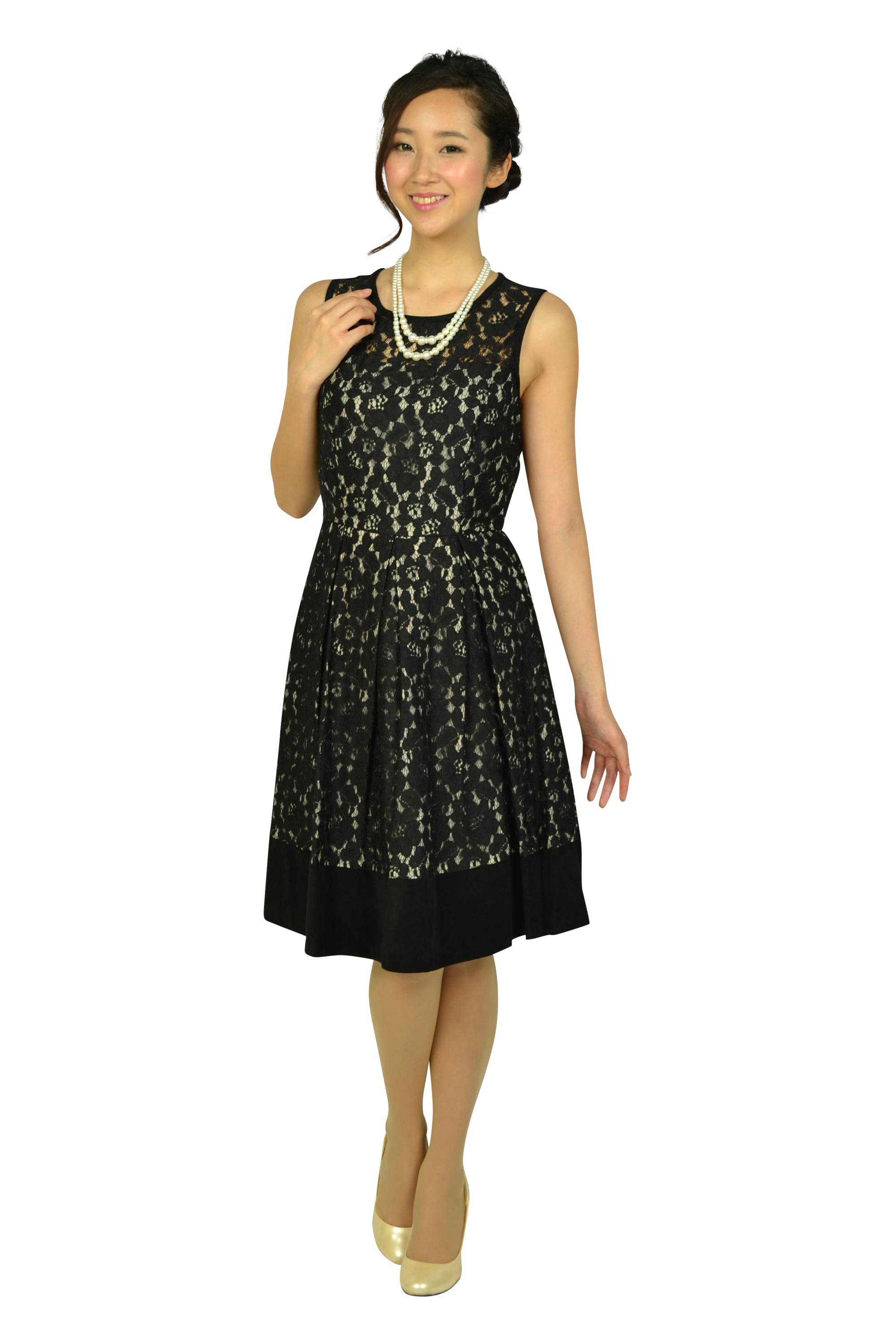 ブラックフラワーレースドレスセット