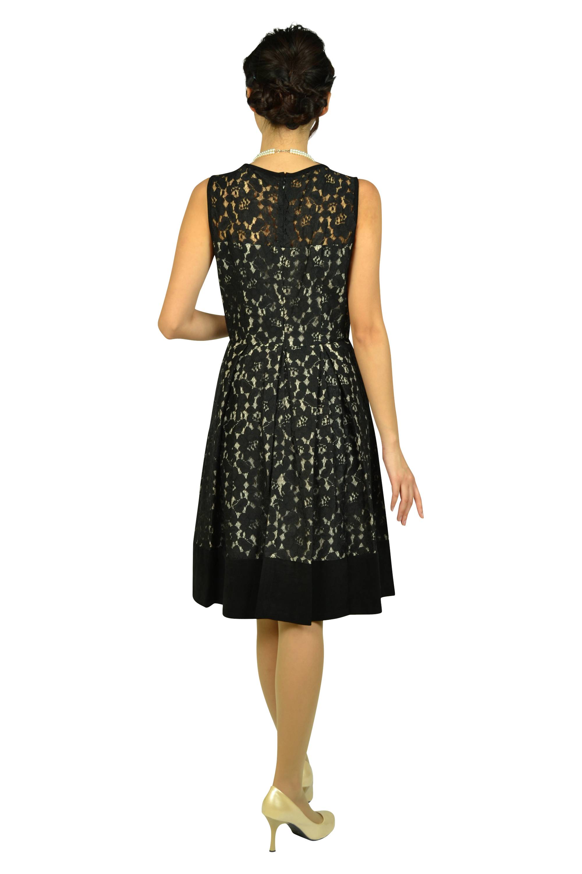 ブラックフラワーレースドレスセット