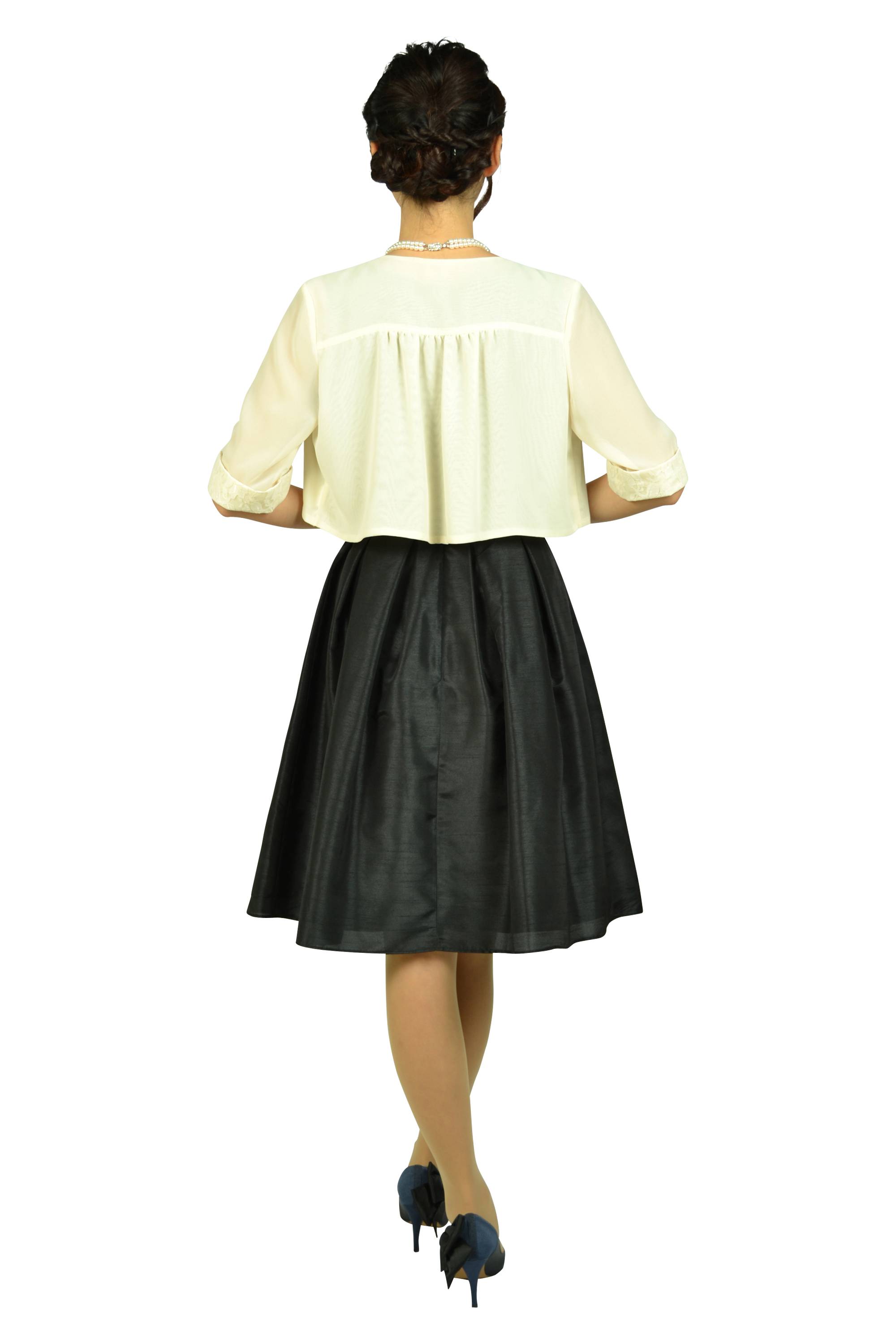 光沢ブラックシンプルドレスセット