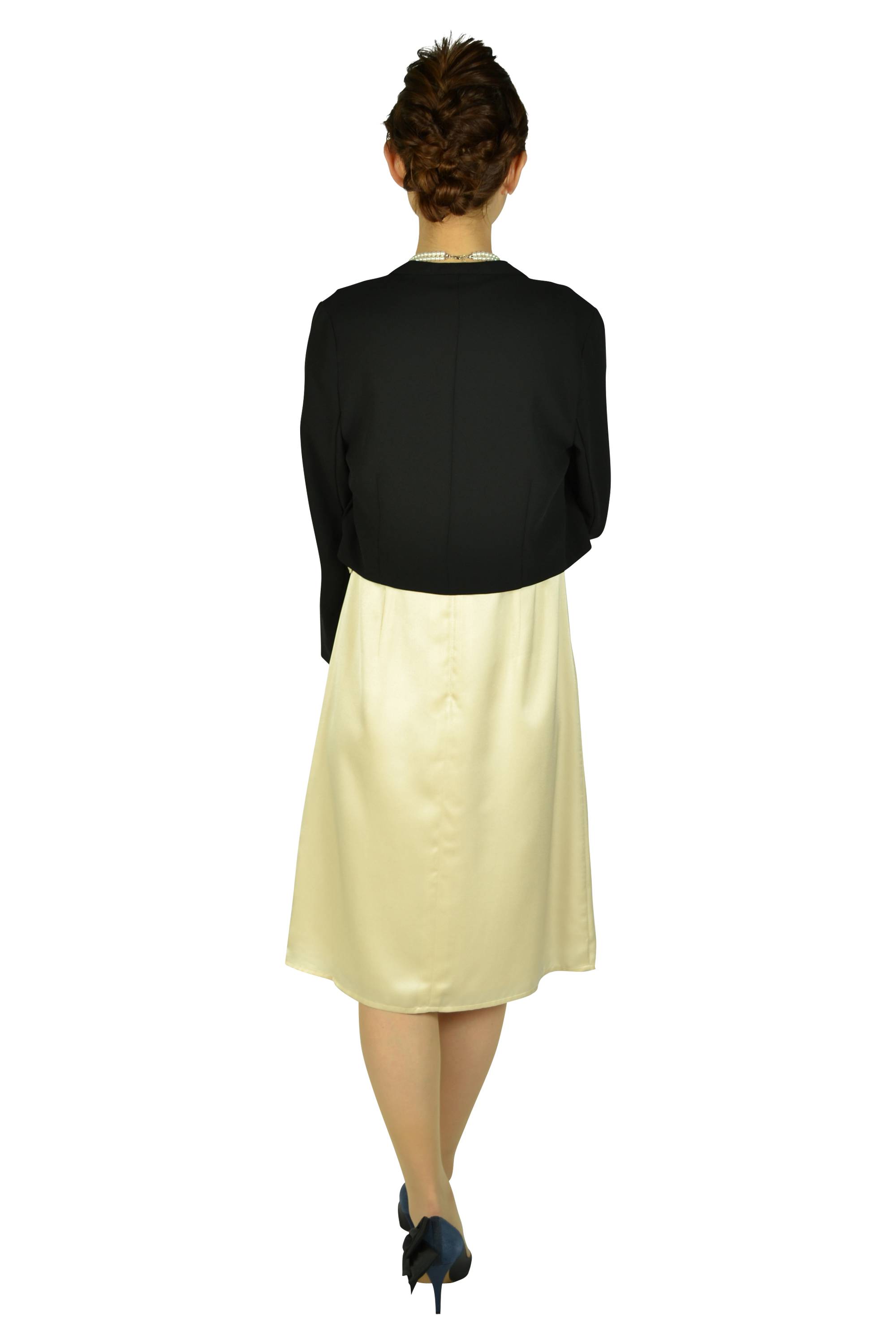 レース&フリルトップベージュドレスセット