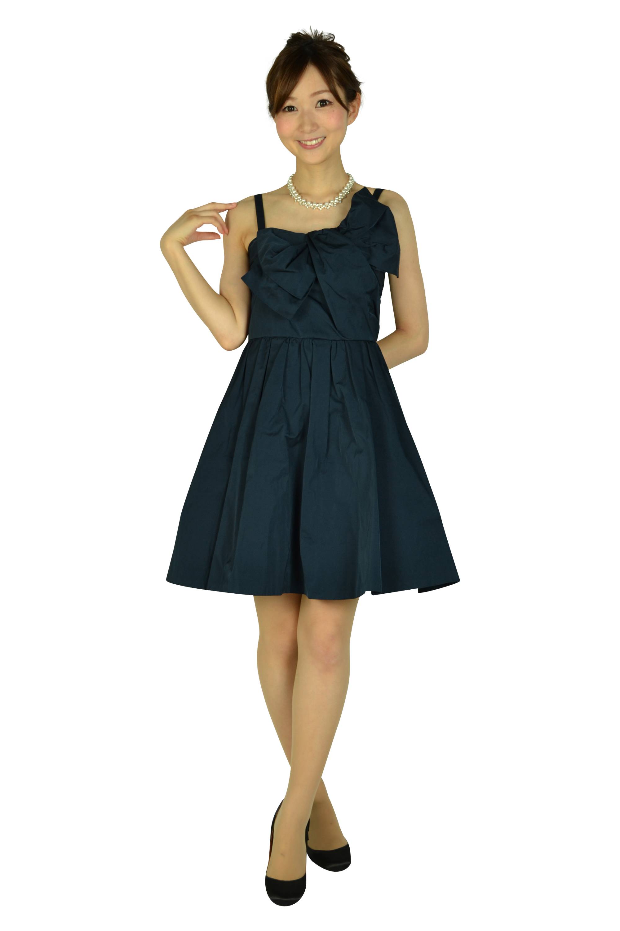ネイビーリボンフレアドレスセット