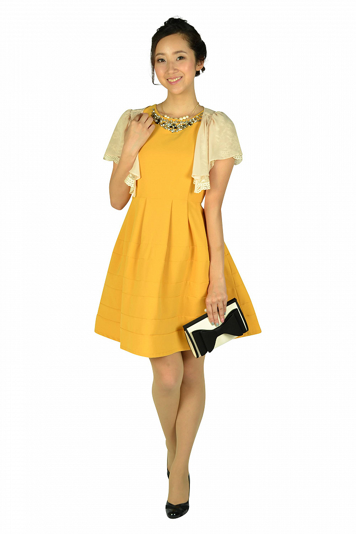 豪華ビジュマスタードドレスセット