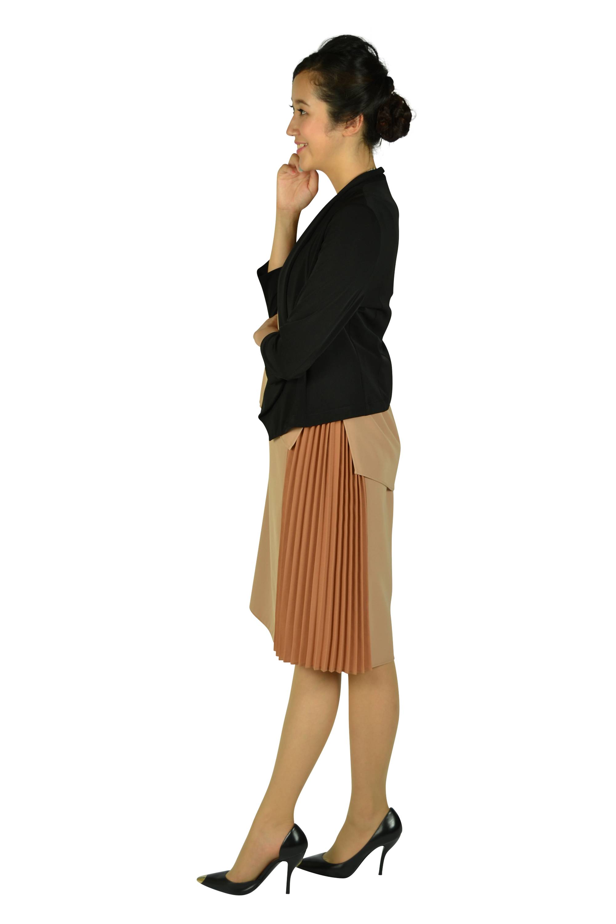 プリーツサイドモカドレスセット