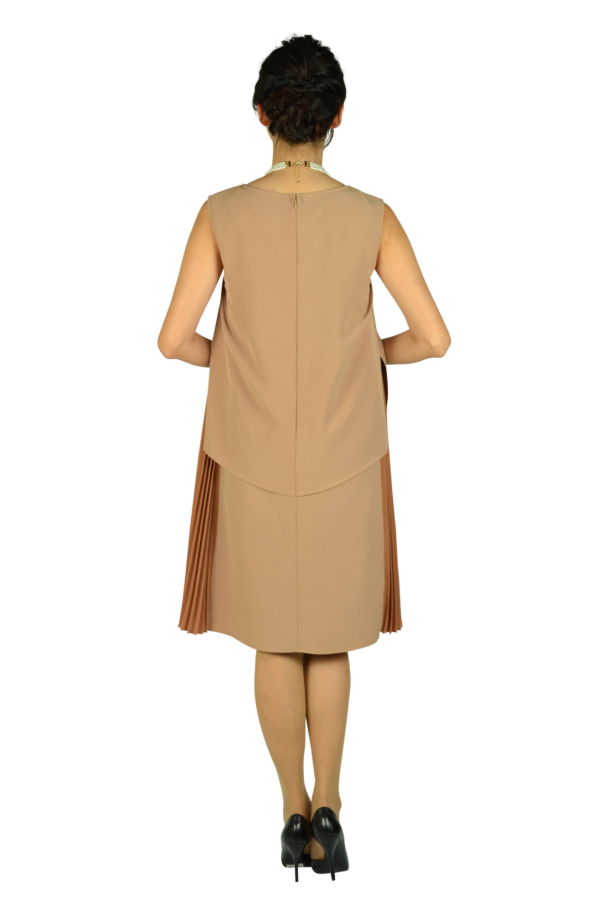 プリーツサイドモカドレスセット