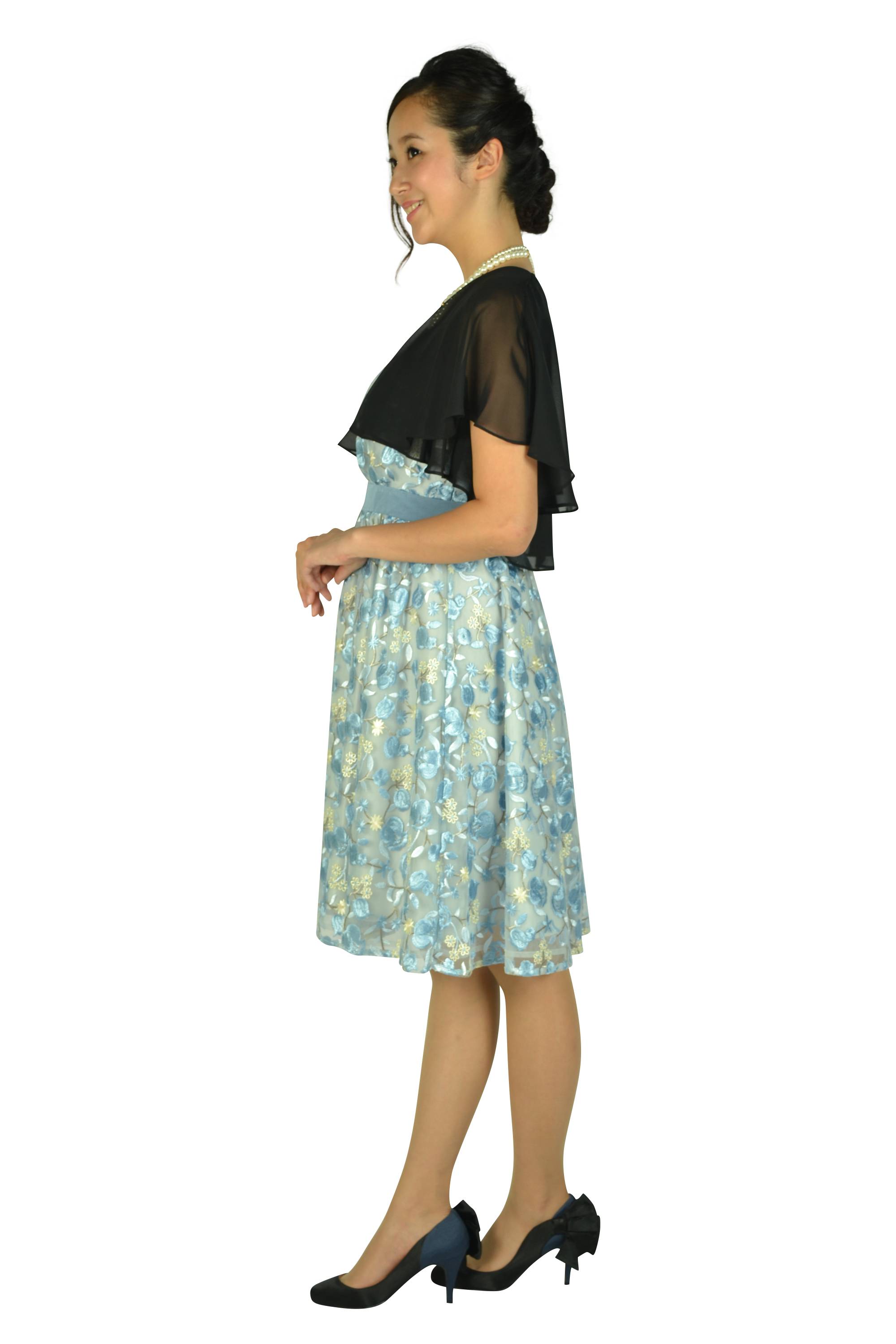 フラワー総刺繍サックスドレスセット