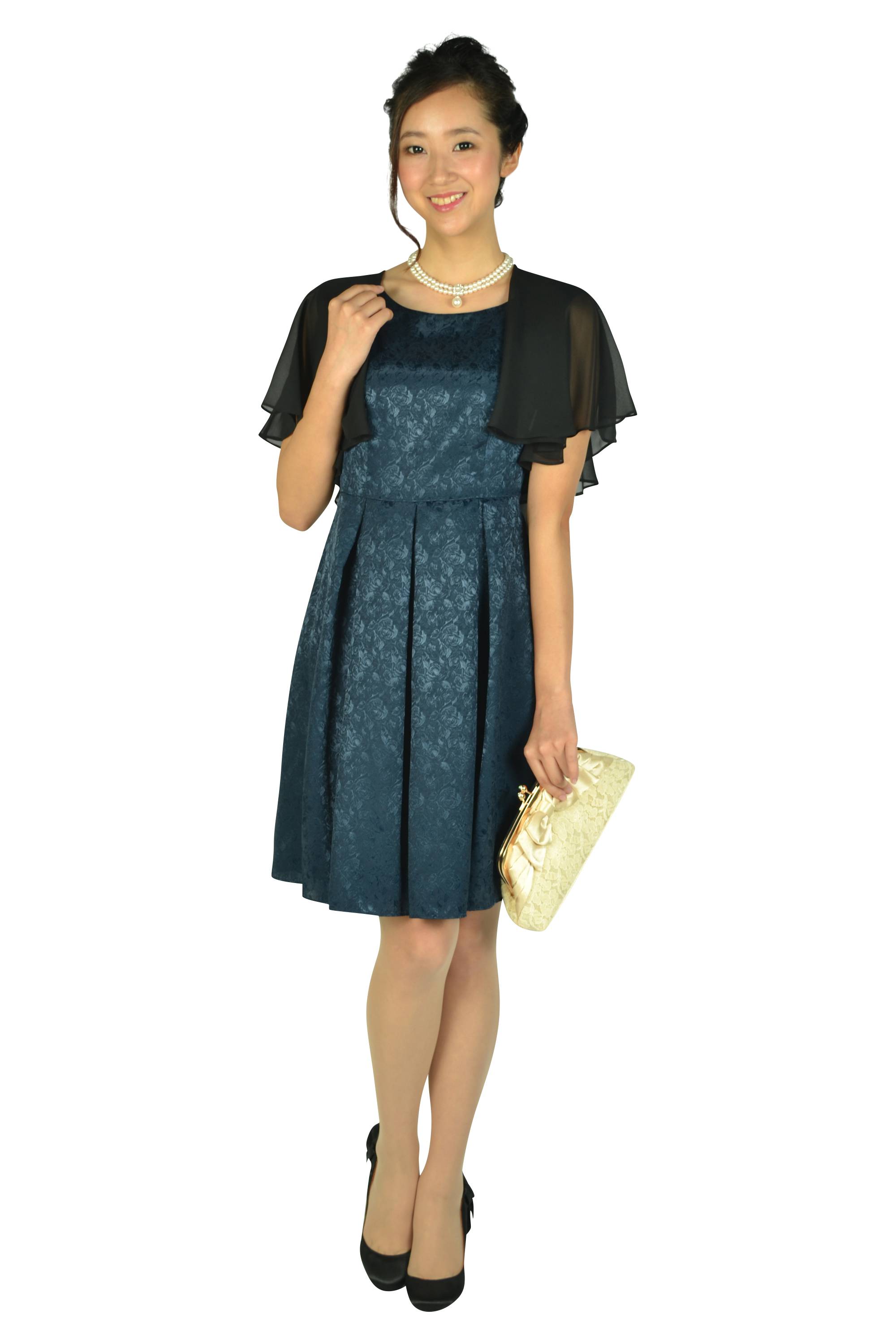 薔薇デザインネイビードレスセット