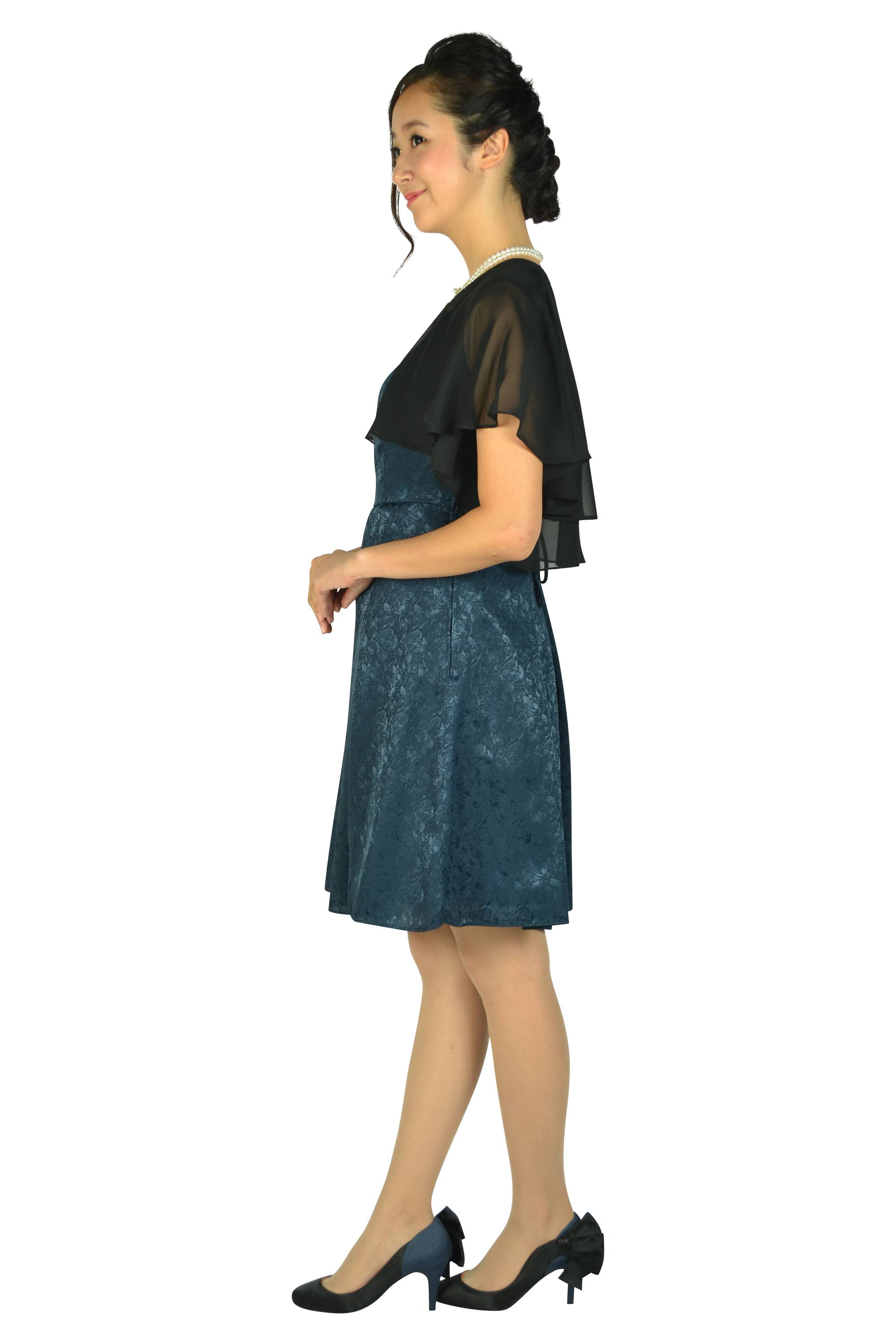 薔薇デザインネイビードレスセット