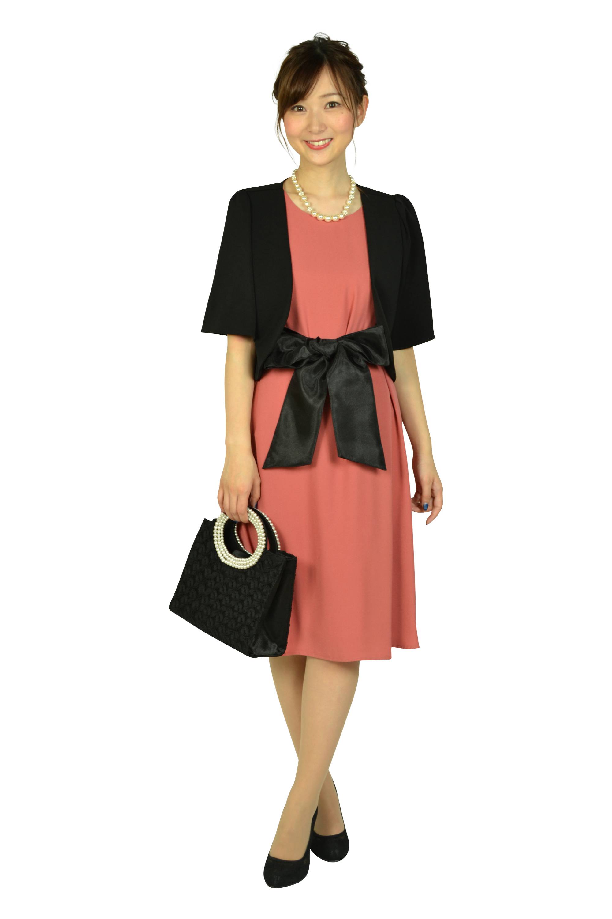 【授乳OK】ゆったりサイドレースアプリコットドレスセット