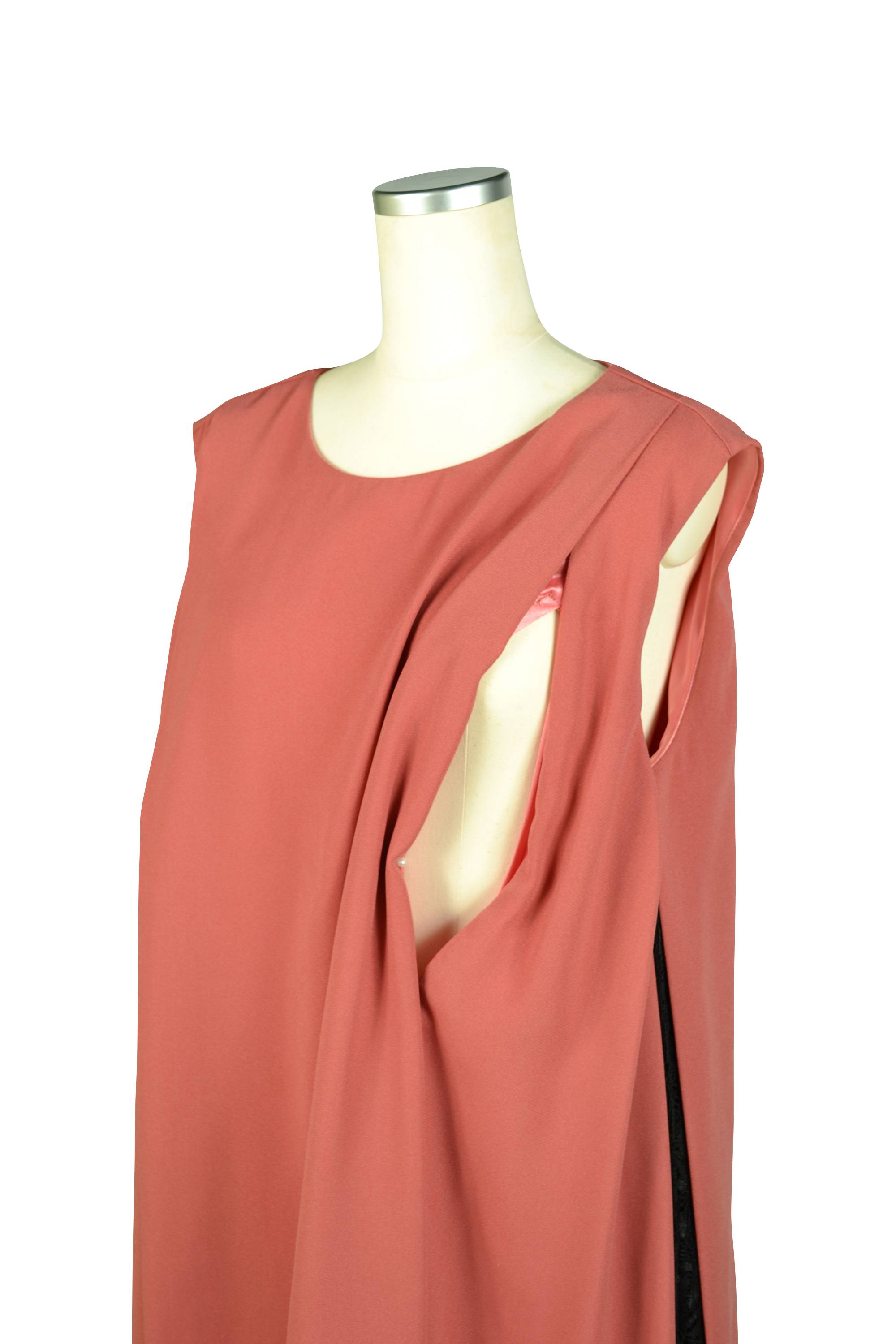 【授乳OK】ゆったりサイドレースアプリコットドレスセット