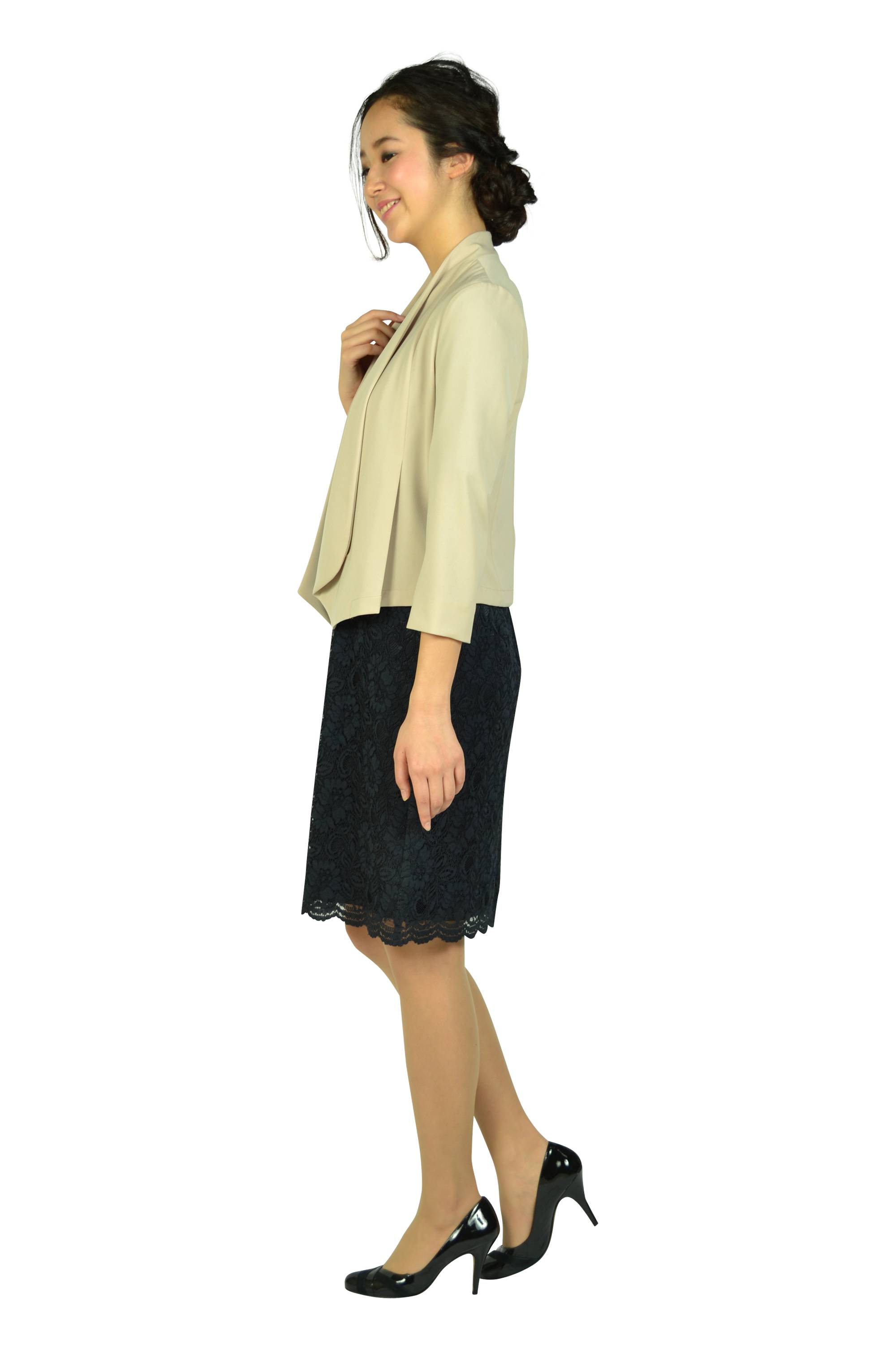 5分袖総レースネイビードレスセット