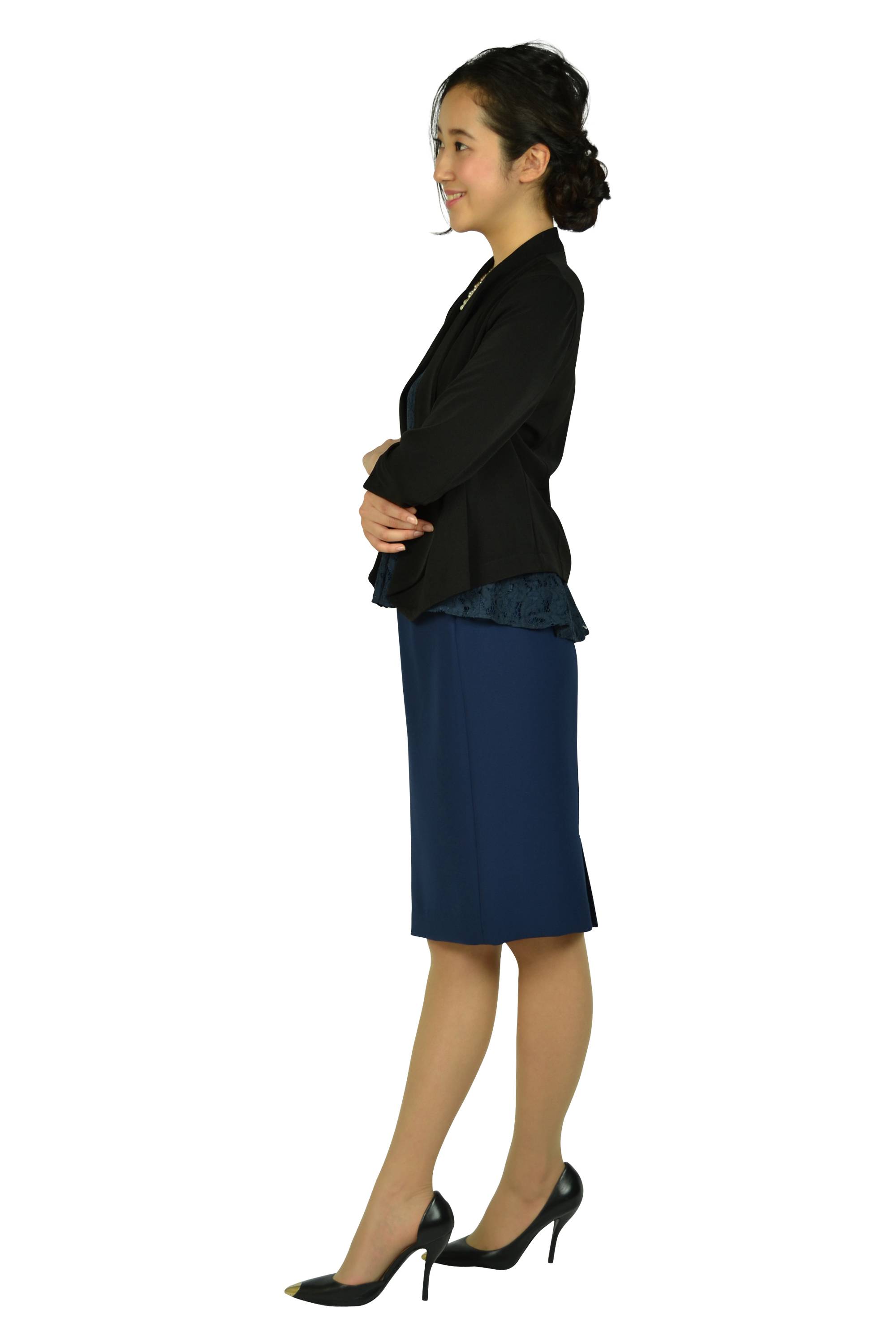 レーストップスIラインネイビードレスセット