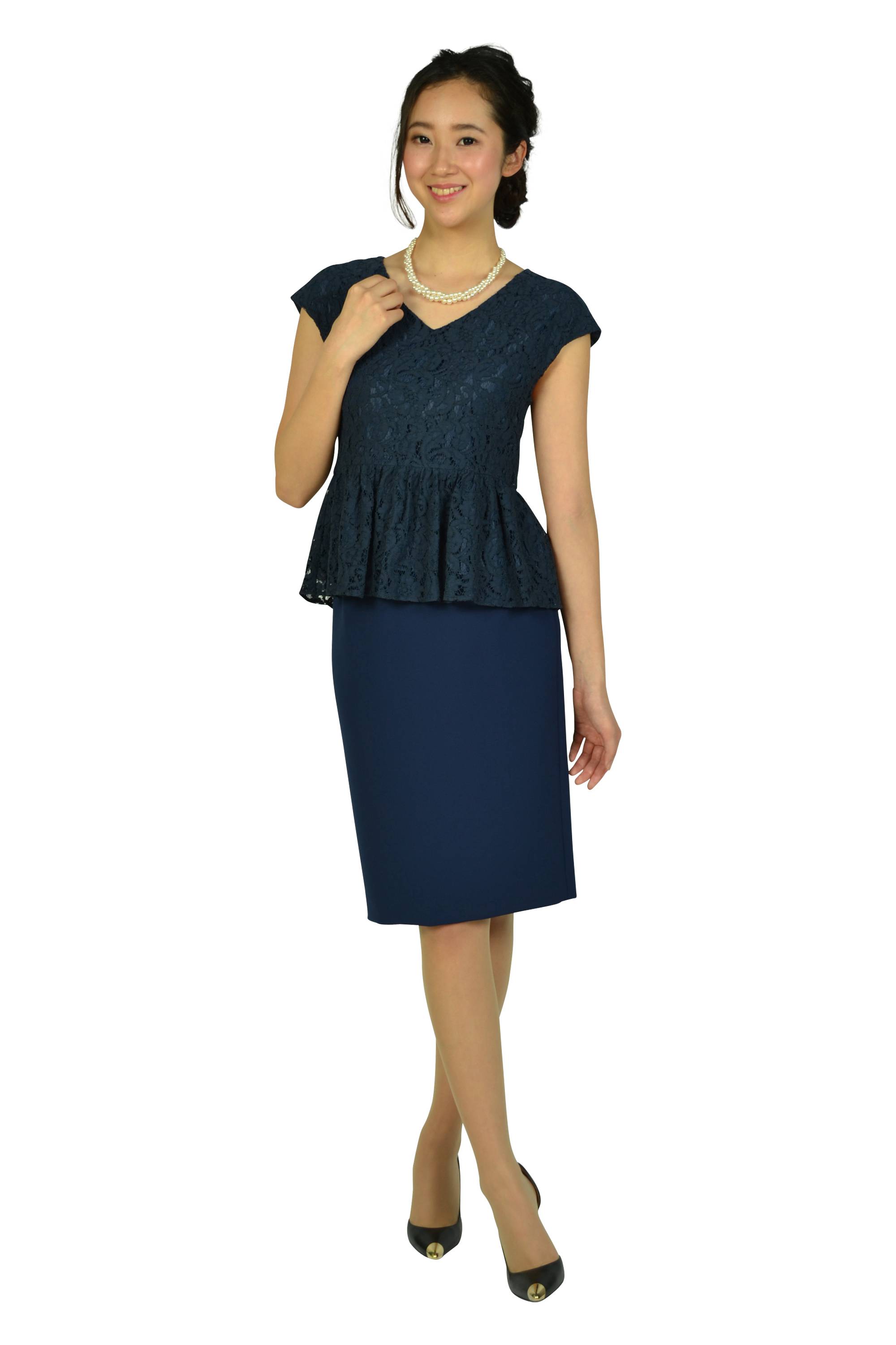 レーストップスIラインネイビードレスセット