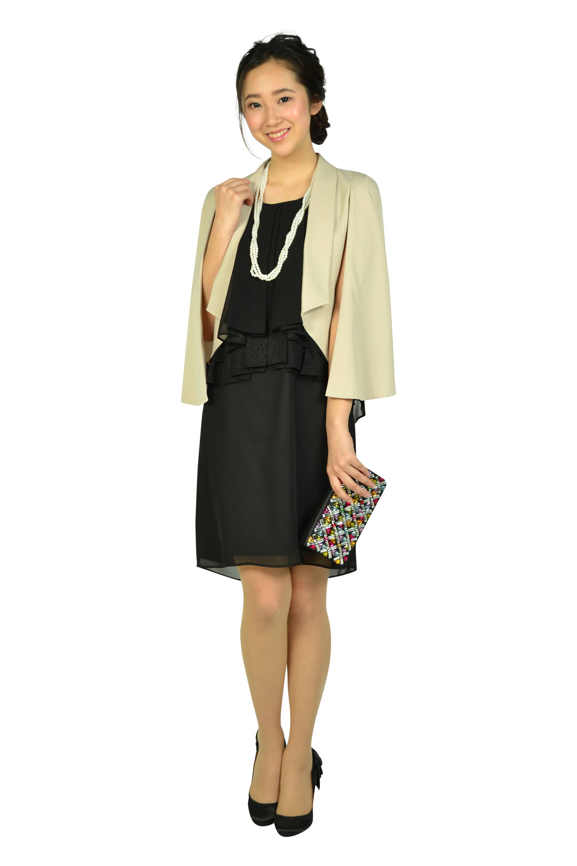 カラフルビジュスクエアブラックバッグ