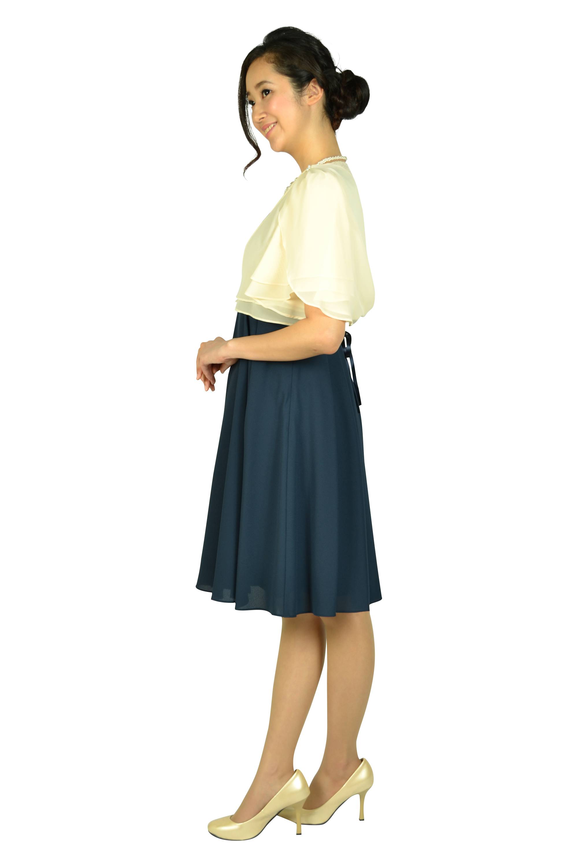 編み上げタックネイビードレスセット