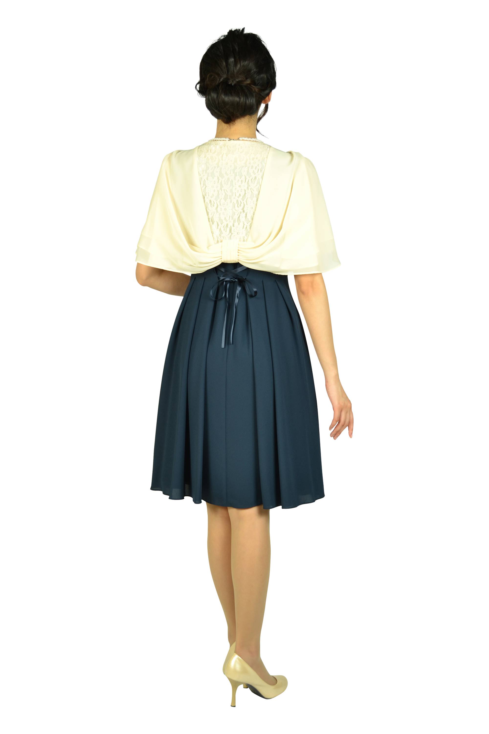 編み上げタックネイビードレスセット