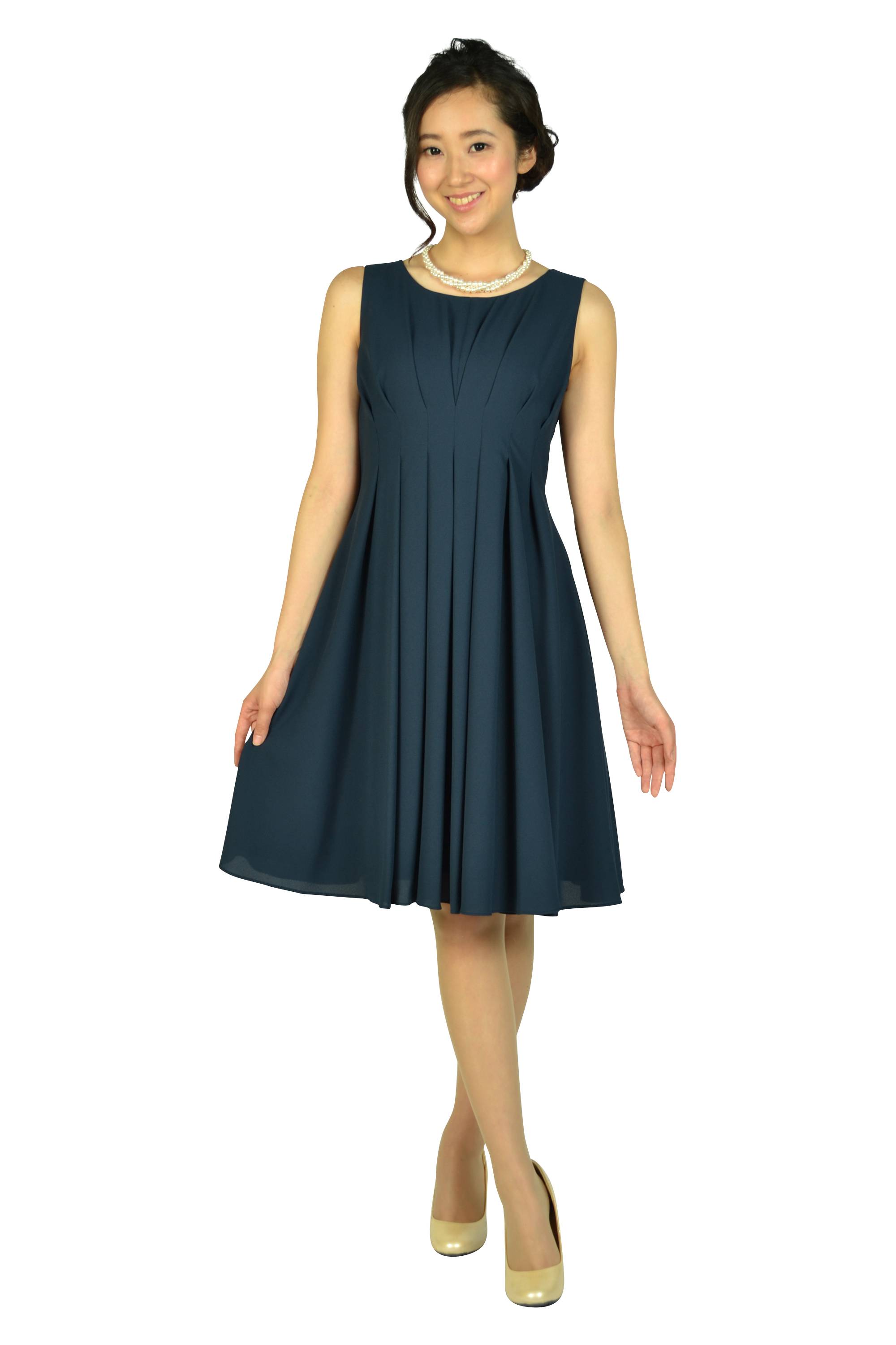 編み上げタックネイビードレスセット