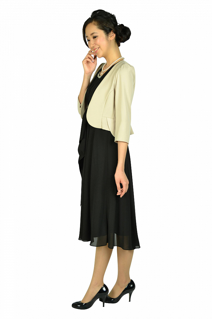 上品ミディ丈ブラックドレスセット