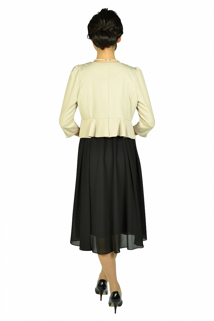 上品ミディ丈ブラックドレスセット